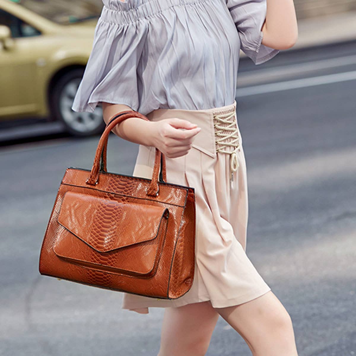 SIMPLE SNAKE PATTERN PORTABLE BIG BAG