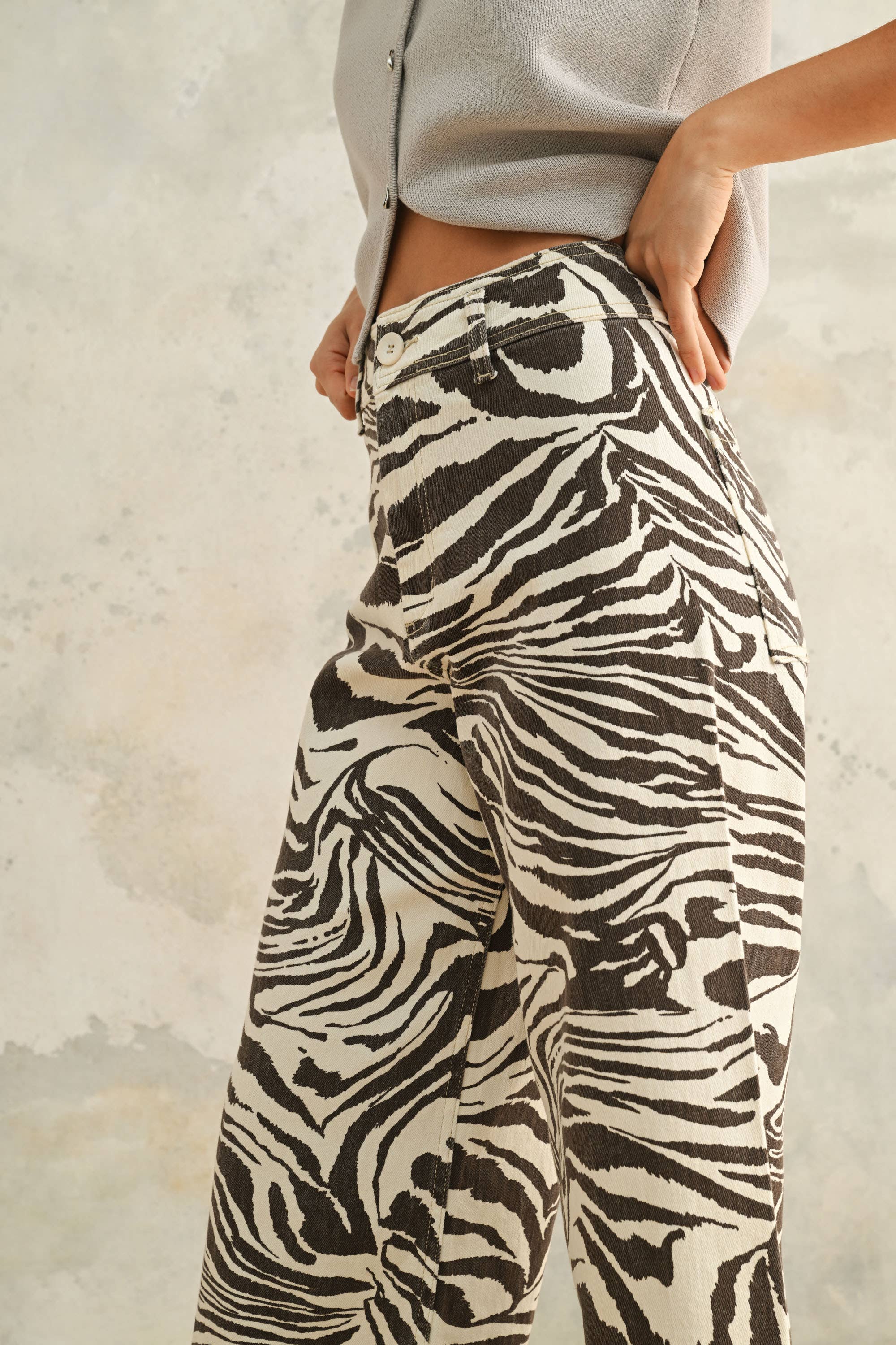 Miya ZEBRA PRINT STRETCH PANTS