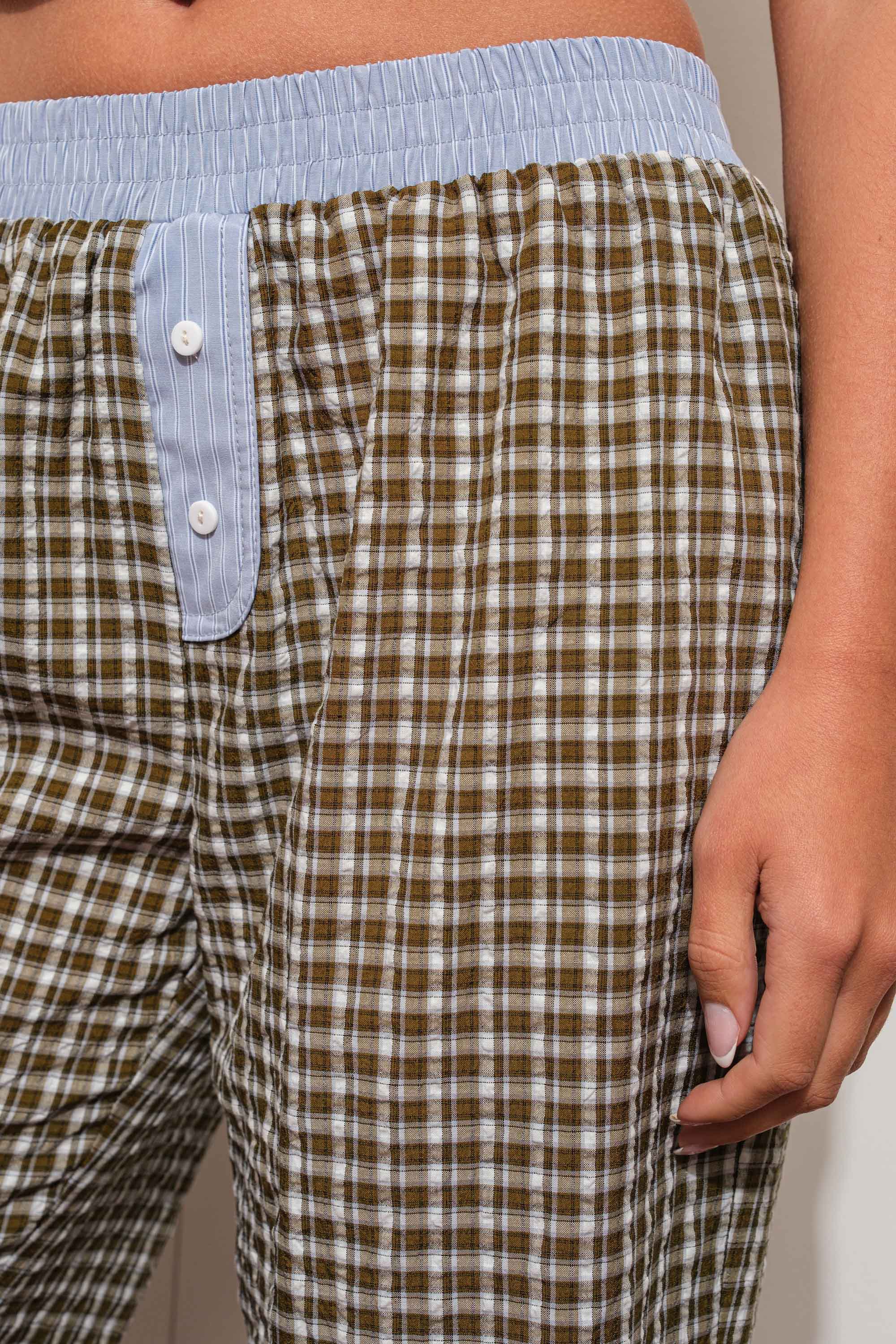 Kinta CONTRAST PLAID PANTS