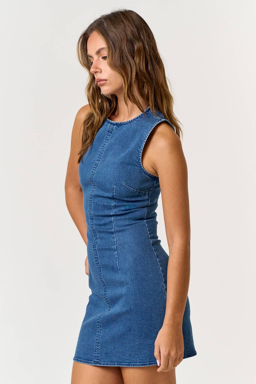 Willow STRETCH DENIM SLEEVELESS BODYCON DRESS