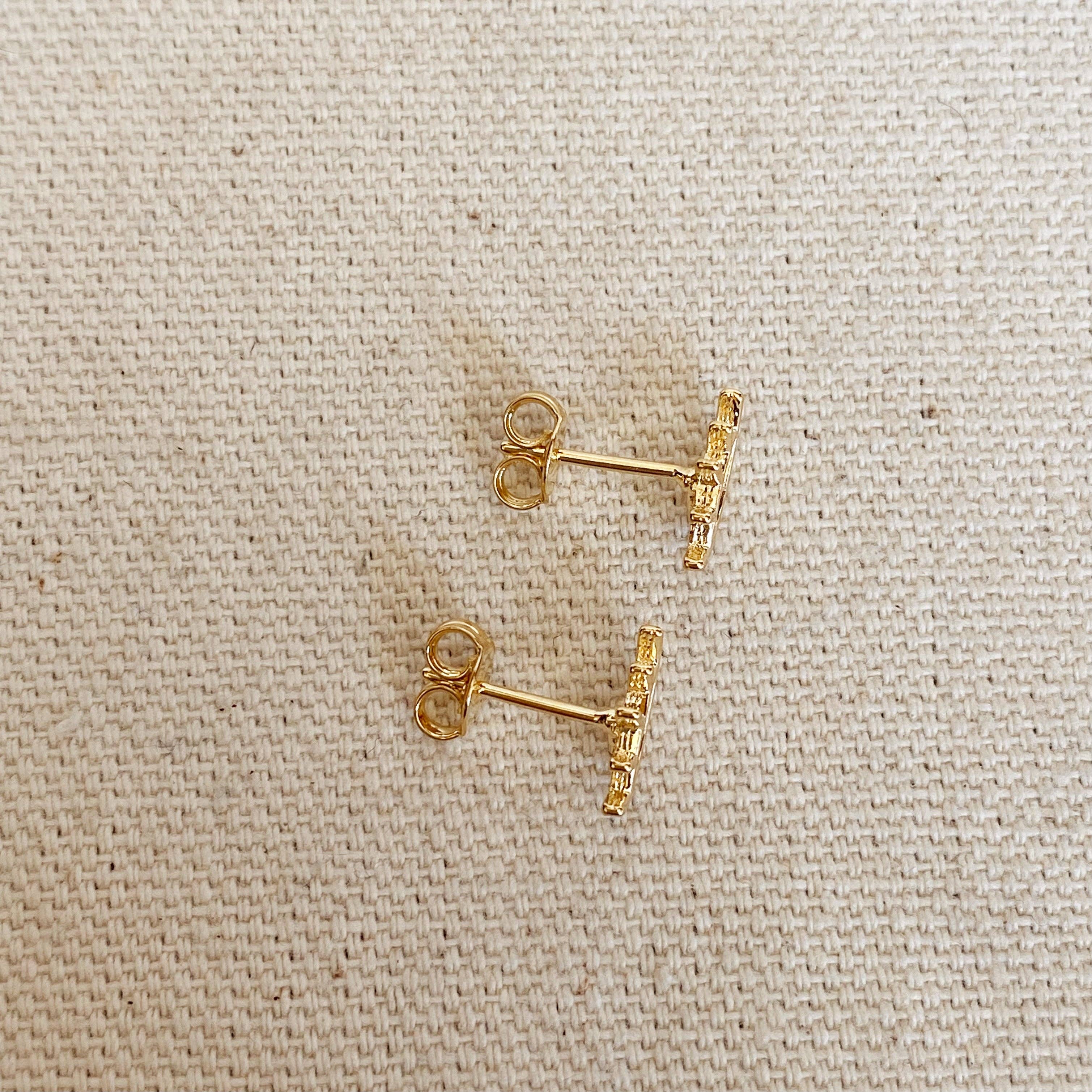 18k Gold Filled Eye Stud Earring