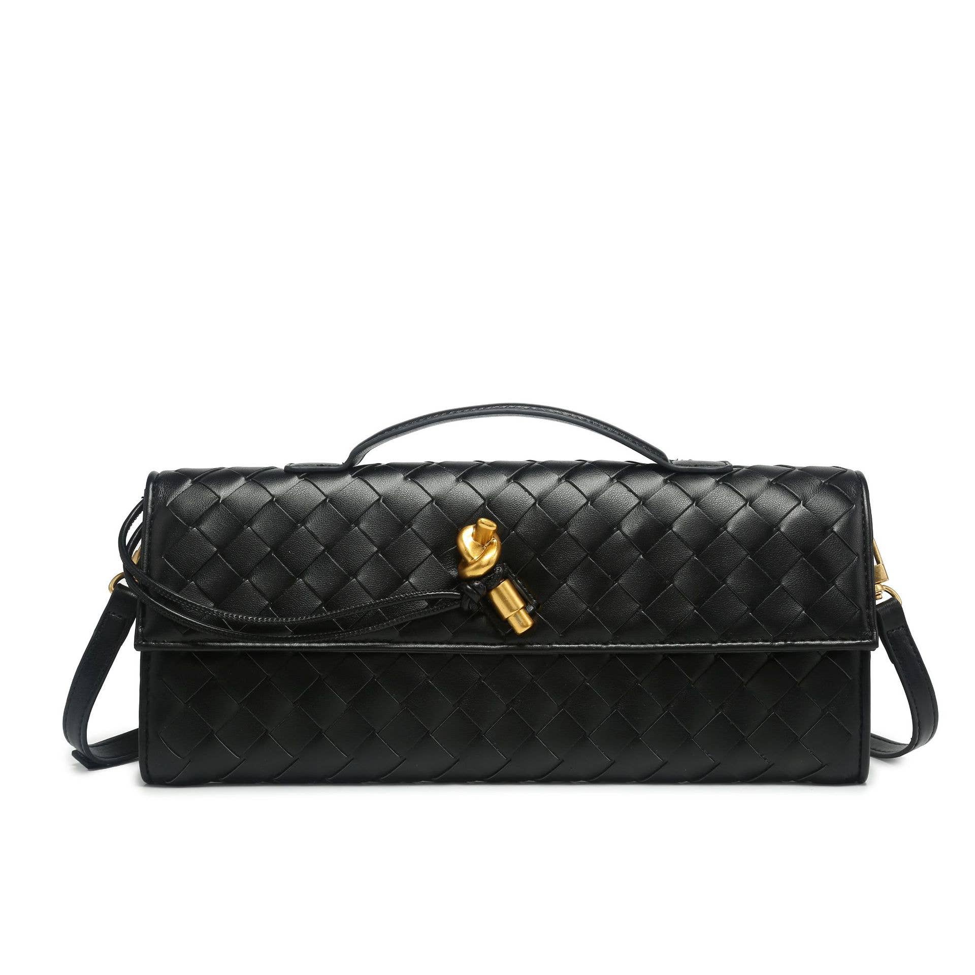 Sasha Weave Faux Leather Clutch