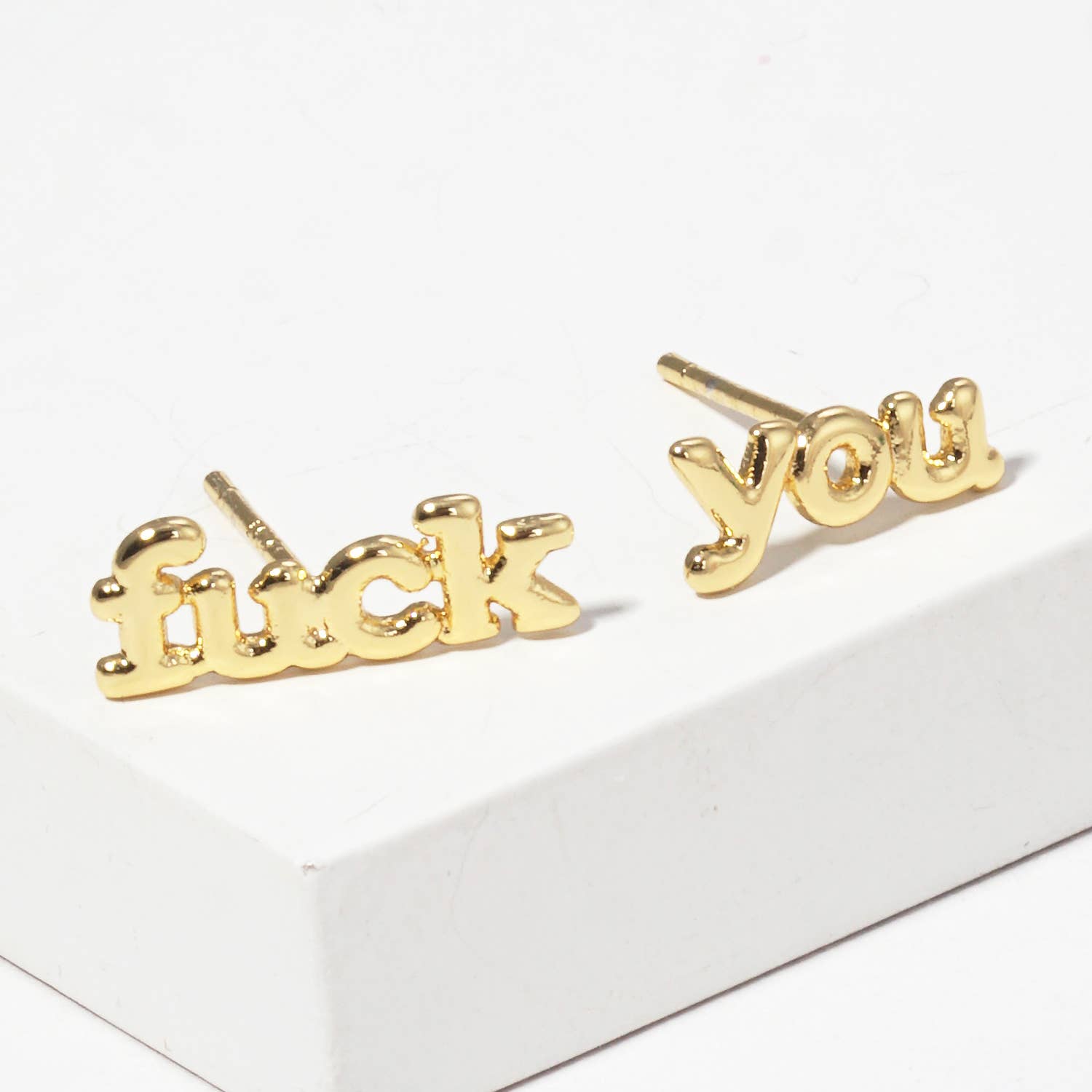 F*ck You Gold Dipped Post Earrings