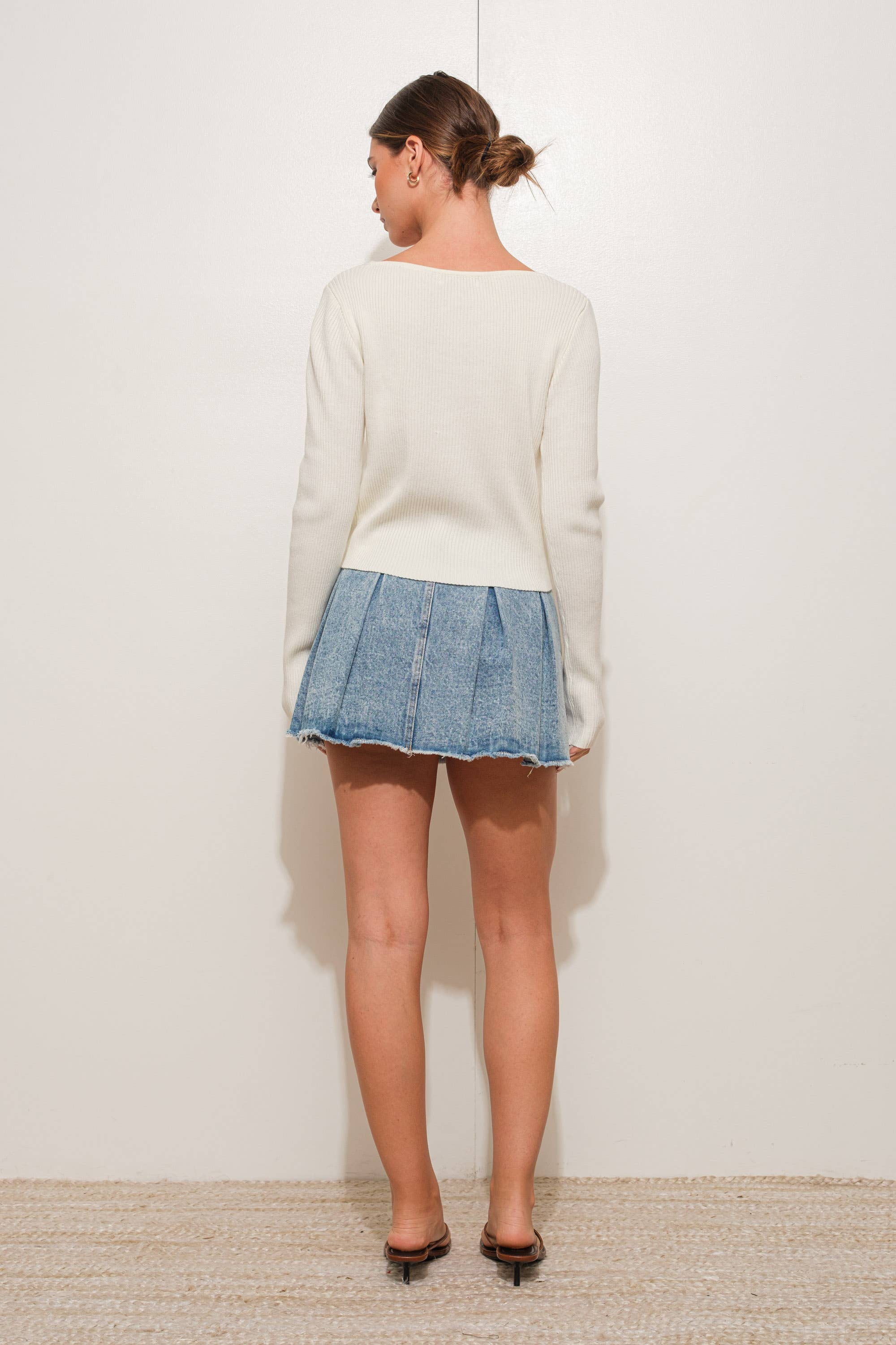 Adler PEEKABOO RIBBED KNIT TOP