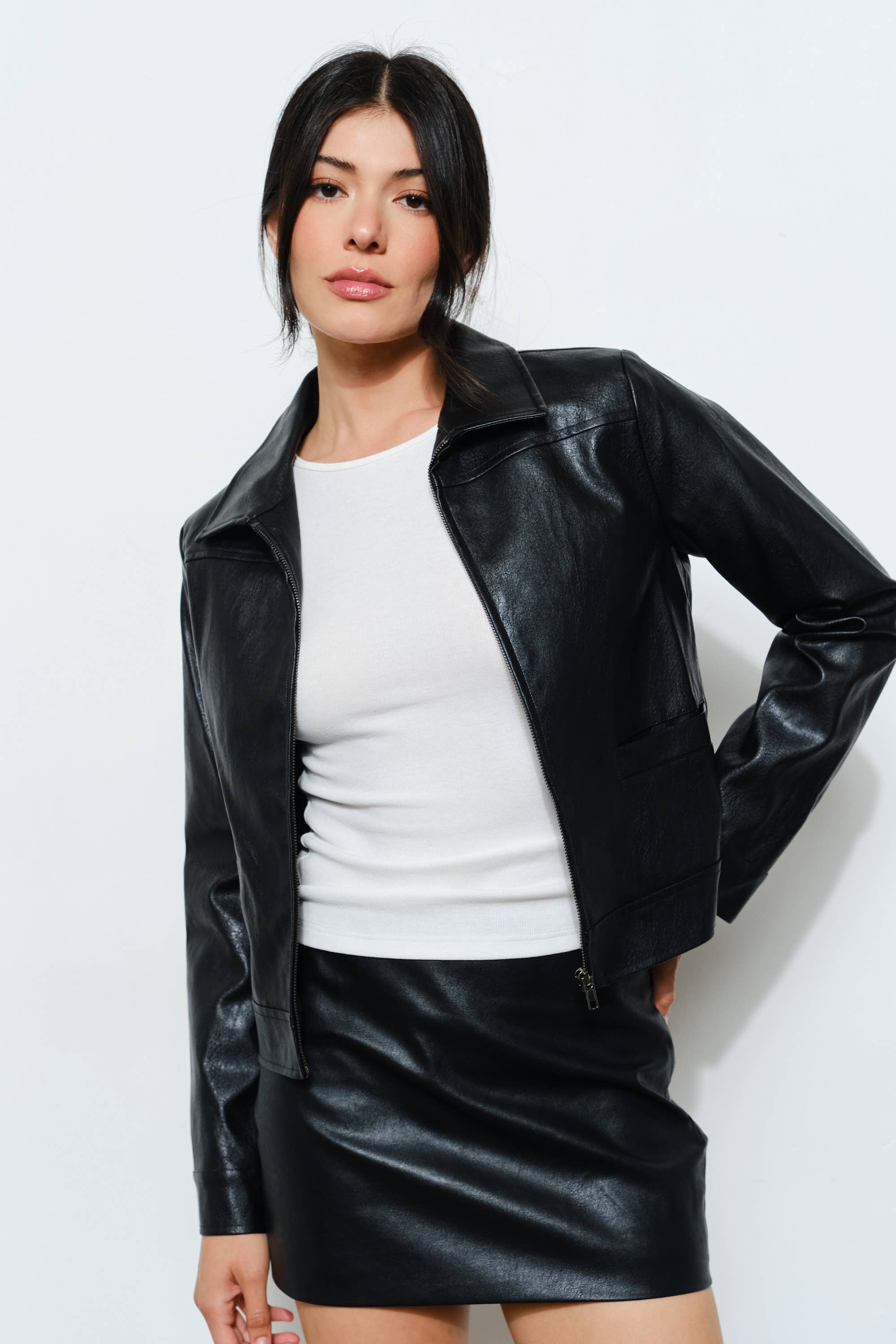 NINA VEGAN LEATHER JACKET