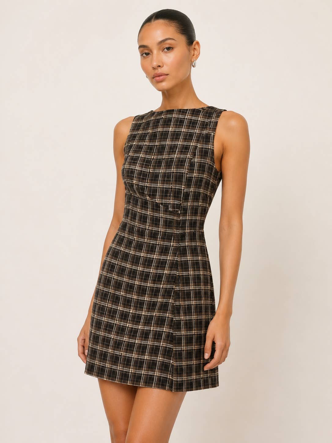 Marleigh A-LINE PLAID MINI DRESS