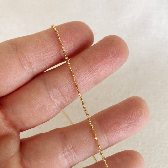 18k Gold Filled 1.0mm Ball Chain Diamond Cut