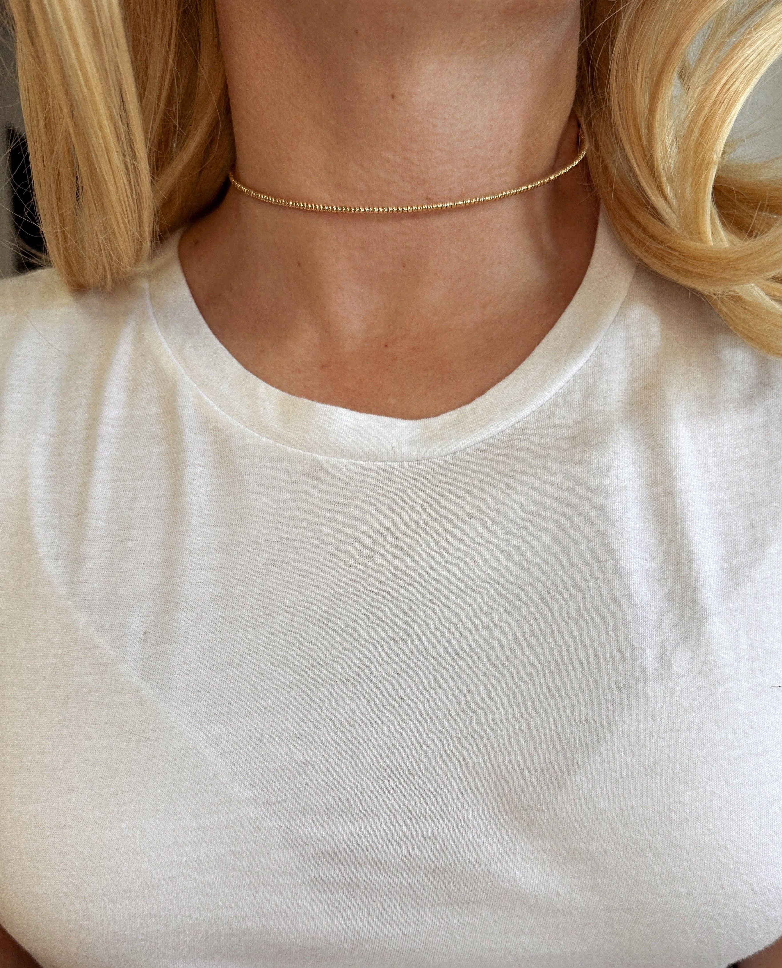 18K Gold Filled Mini Beaded Choker