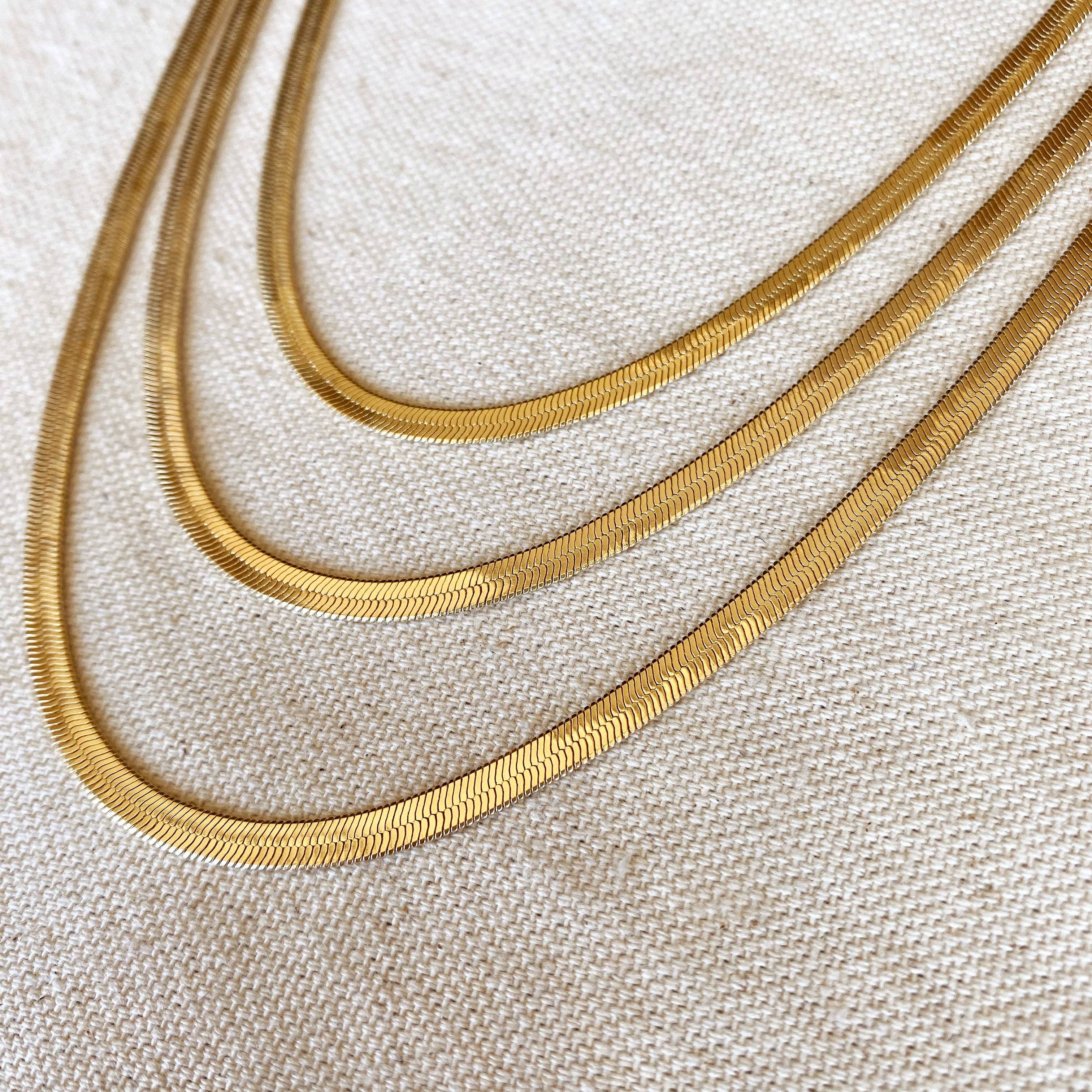 18k Gold Filled 4.0mm Thickness Herringbone Chain