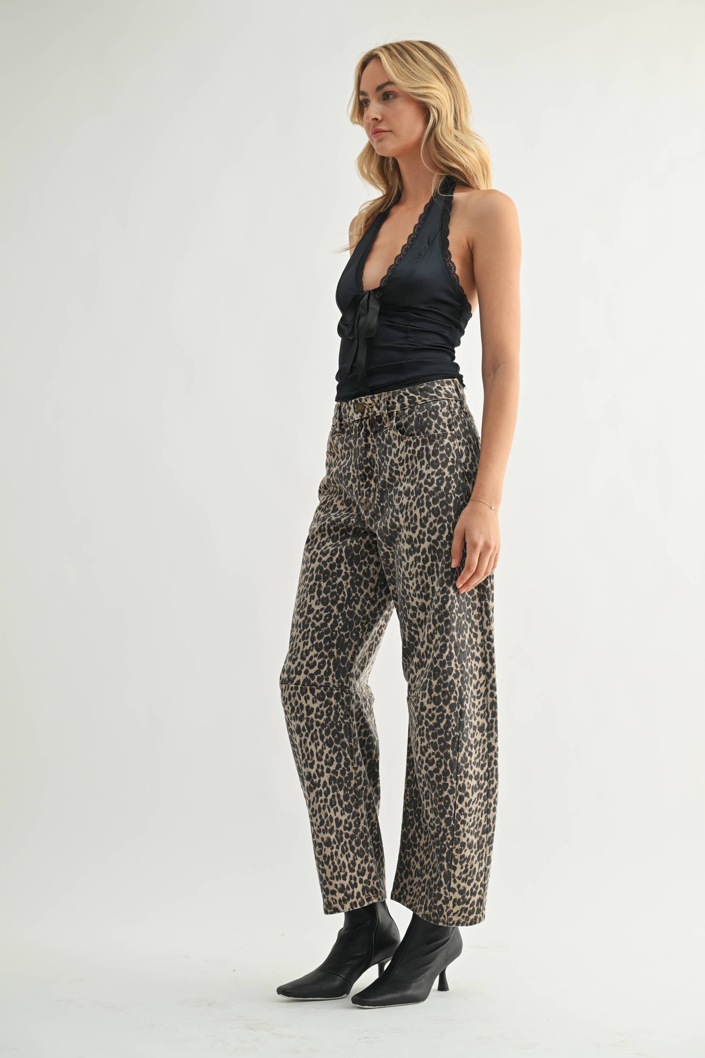 Beckett Leopard Print Barrel Jean