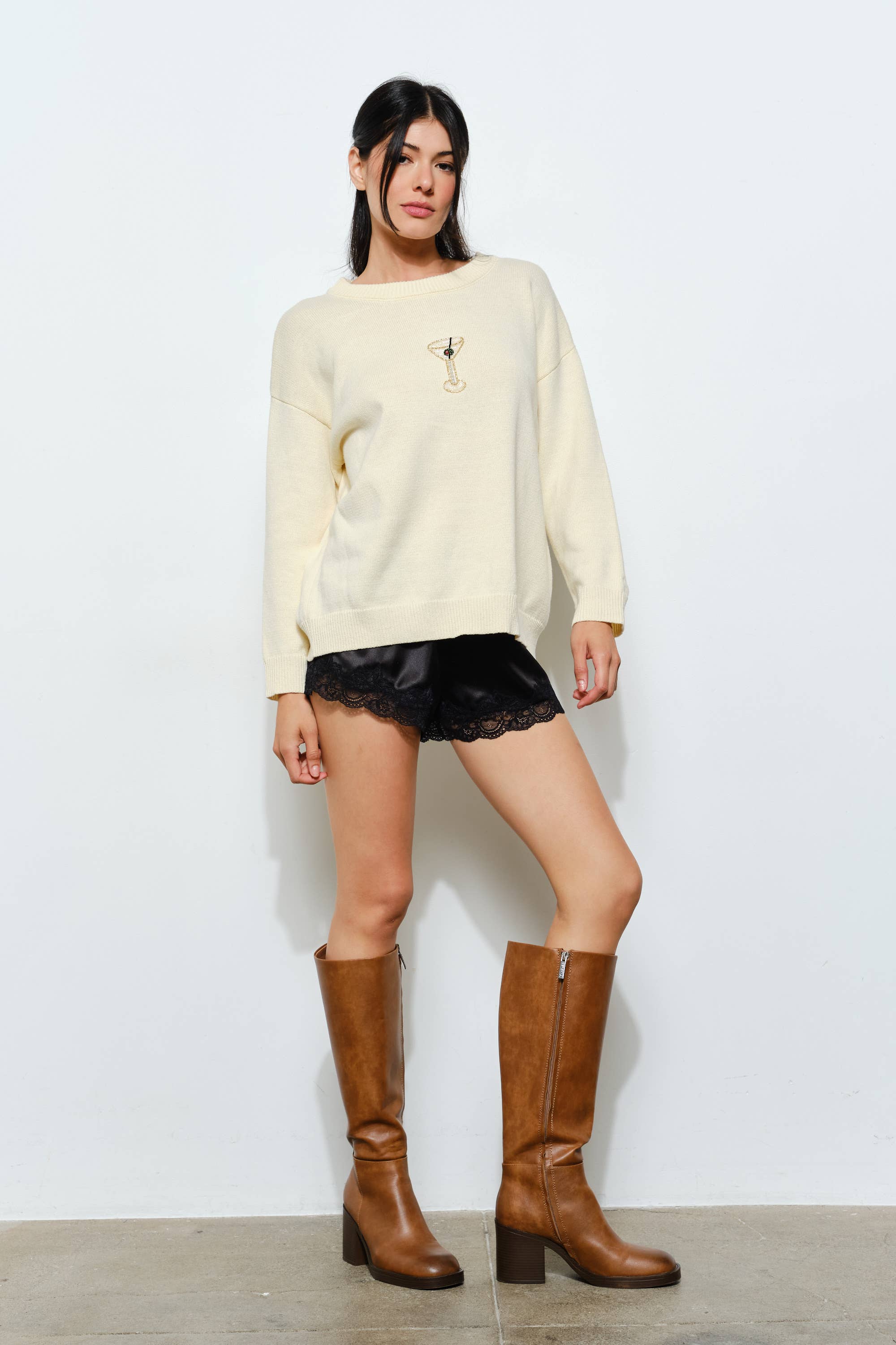SORA MARTINI BEAD SWEATER