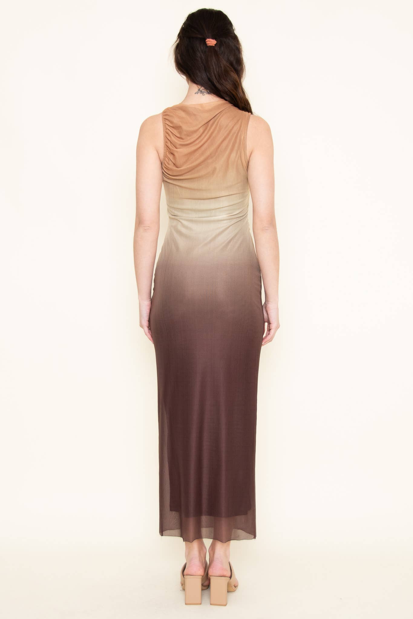 CHIC MESH MODERN OMBRE SLEEVELESS LONG DRESS-DI9072FO