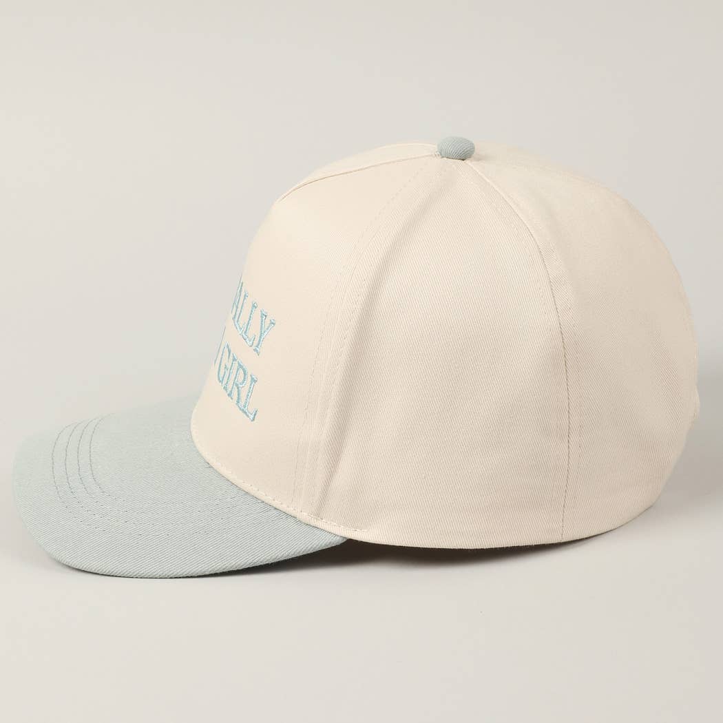 Literally Just A Girl Embroidery Two Tone Trucker Hat