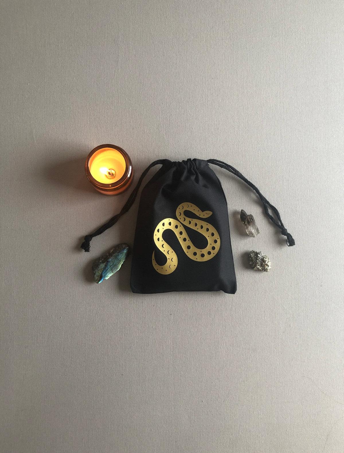 Cosmic Snake Drawstring Pouch for Tarot Cards and Crystals