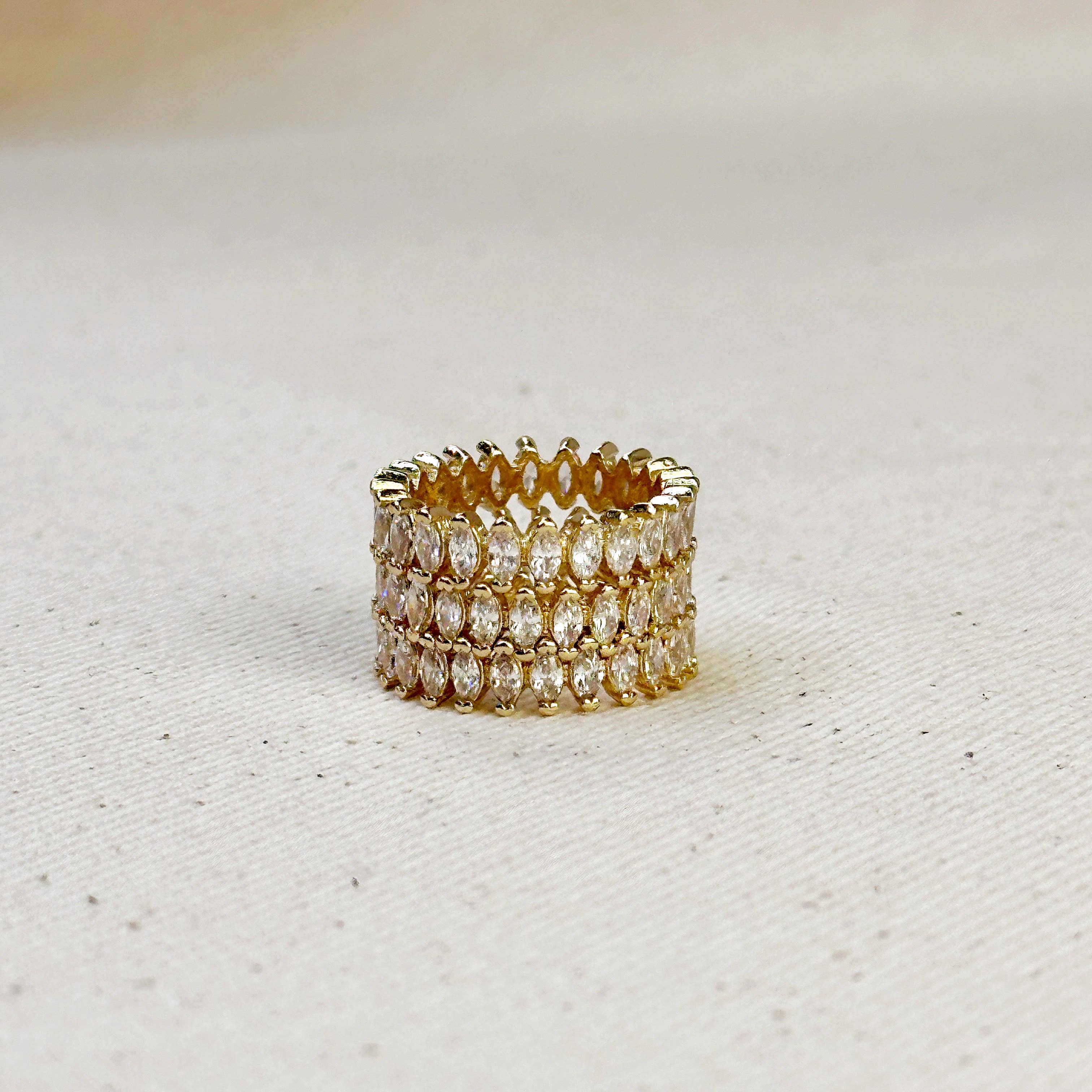 18k Gold Filled Marquise Eternity Band Ring