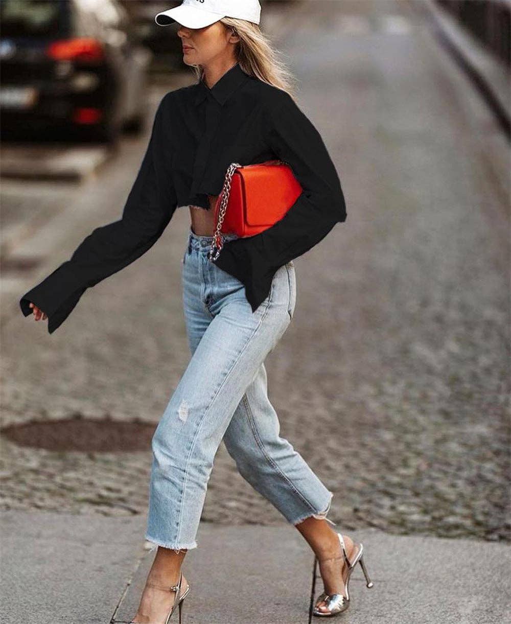 Alita Botton Down Crop Shirt