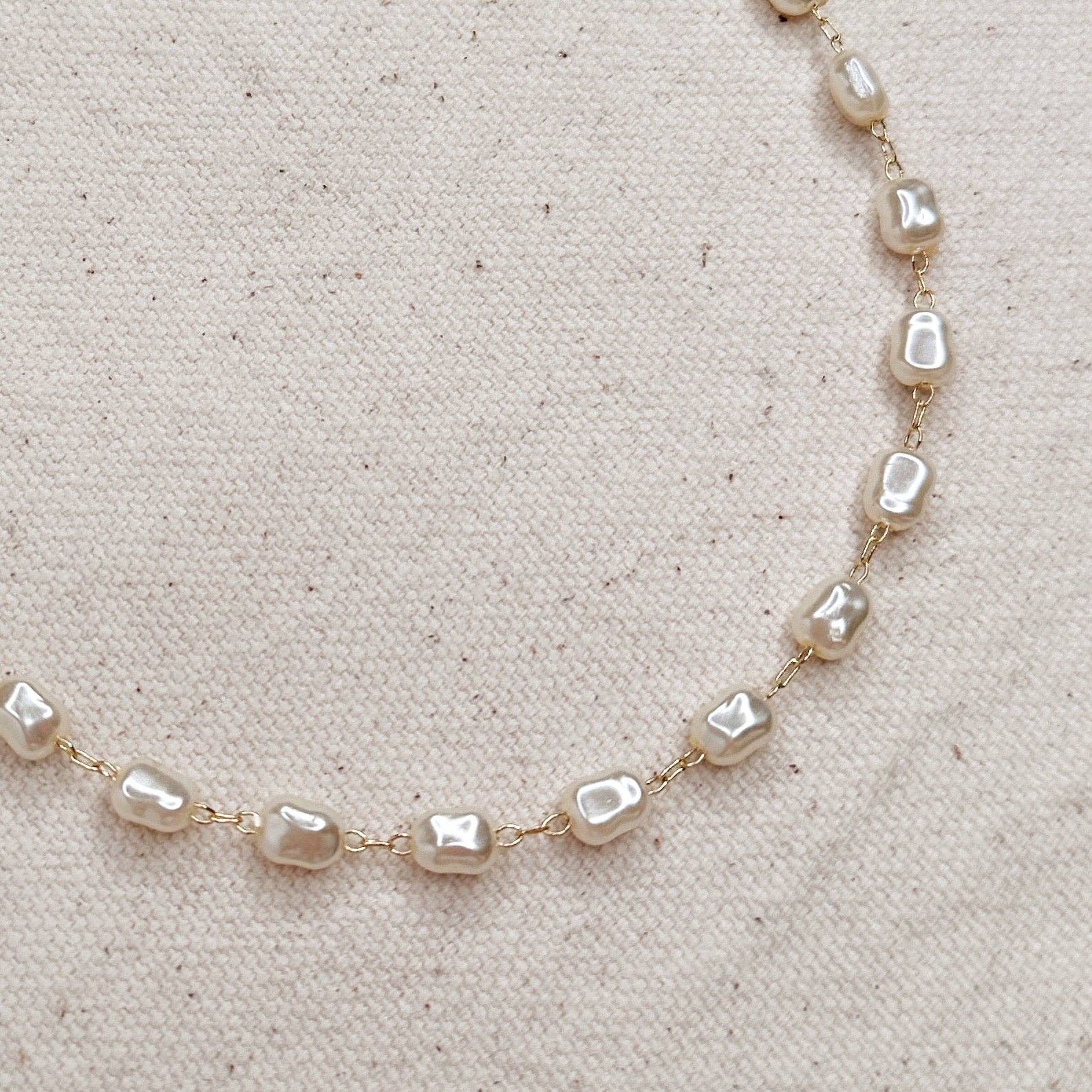 18k Gold-Filled Baroque Pearl Necklace