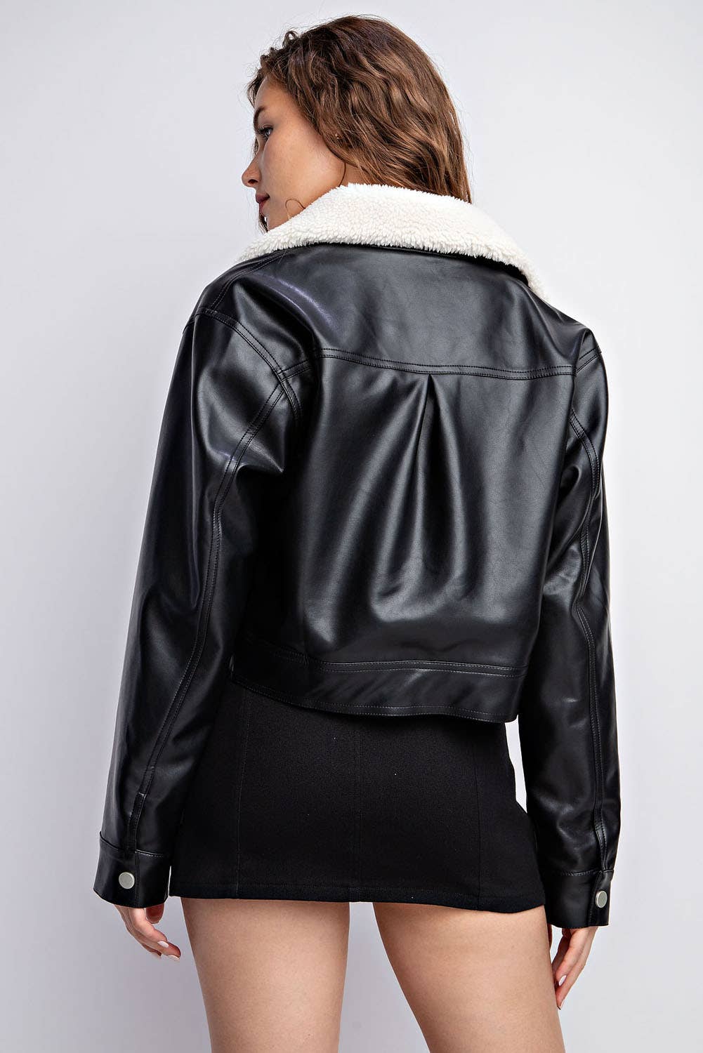 Novie CROP LEATHER JACKET