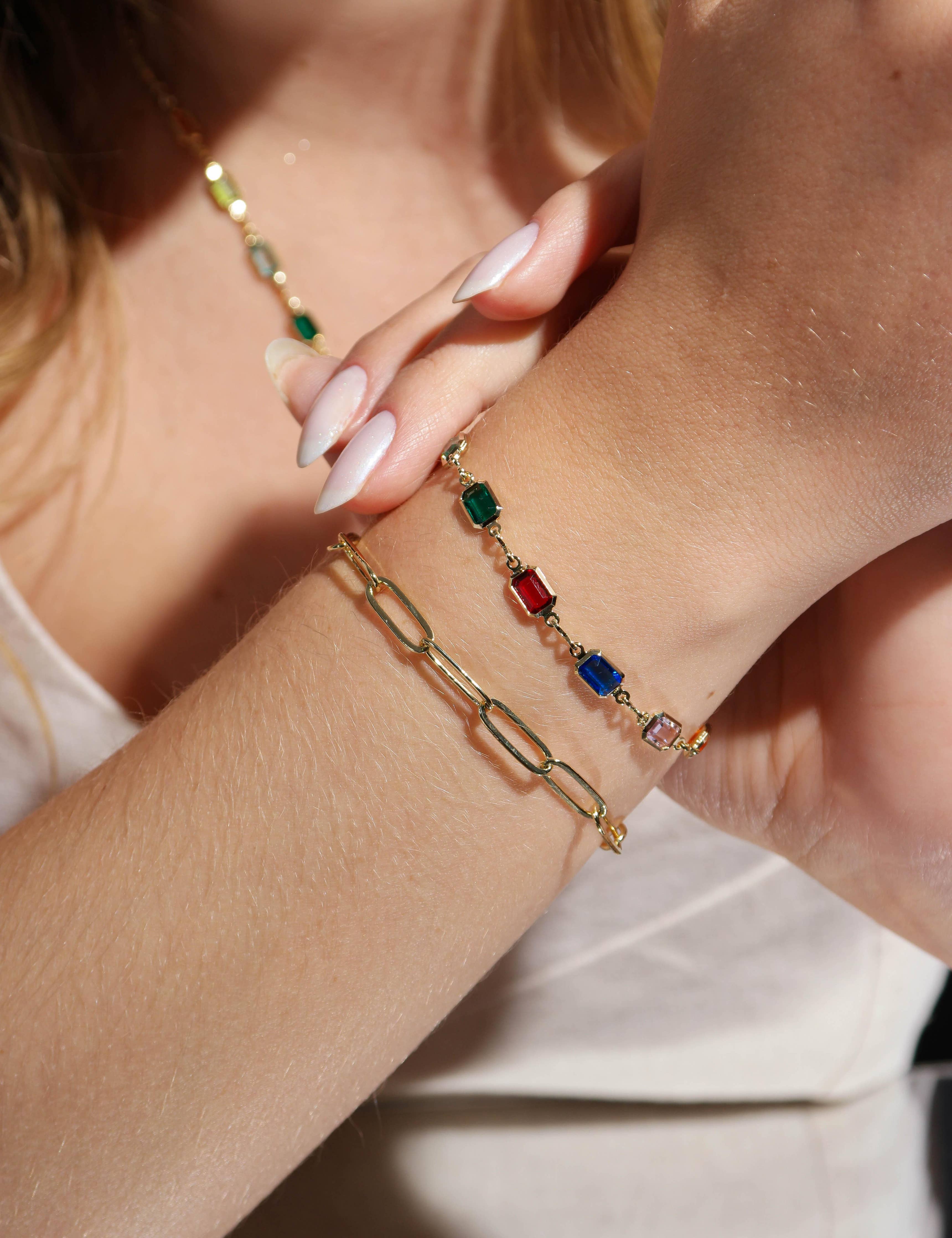 18k Gold Filled Multicolor Bracelet