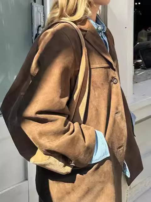 Old School Oversized Suede Blazer
