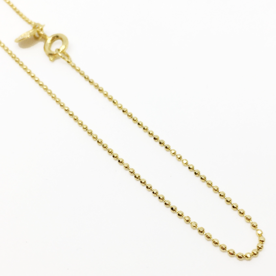 18k Gold Filled 1.0mm Ball Chain Diamond Cut