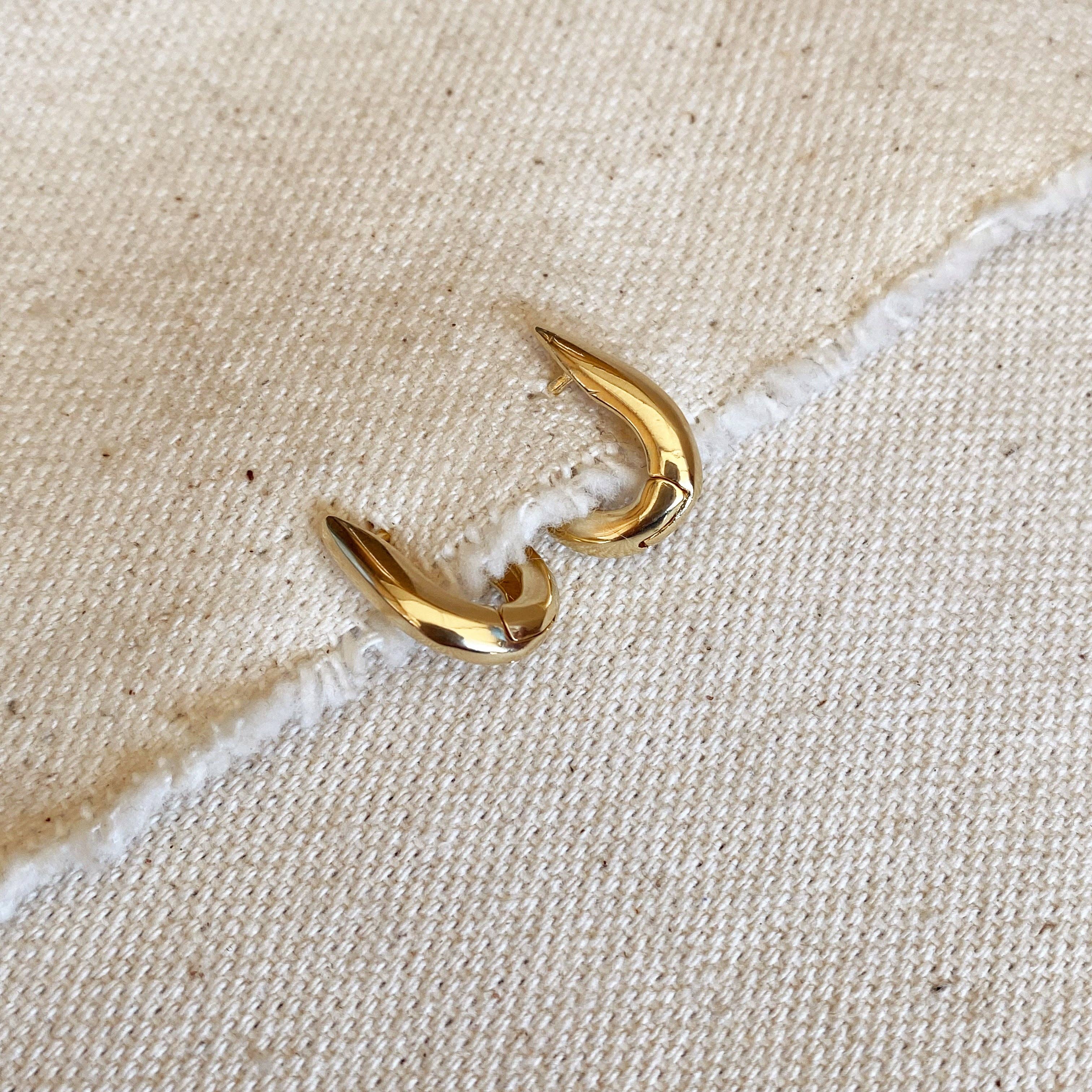 18k Gold Filled U Shaped Hoop Earrings