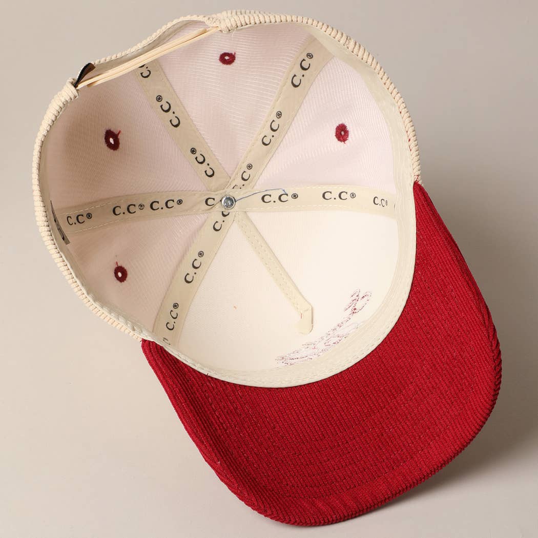 Sunday Funday Corduroy Trucker Baseball Cap
