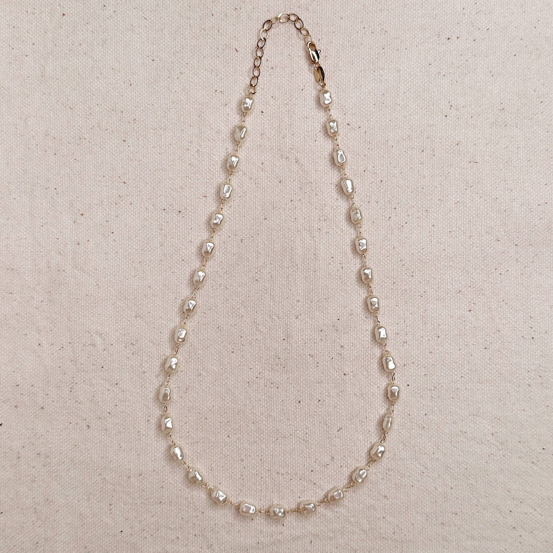 18k Gold-Filled Baroque Pearl Necklace