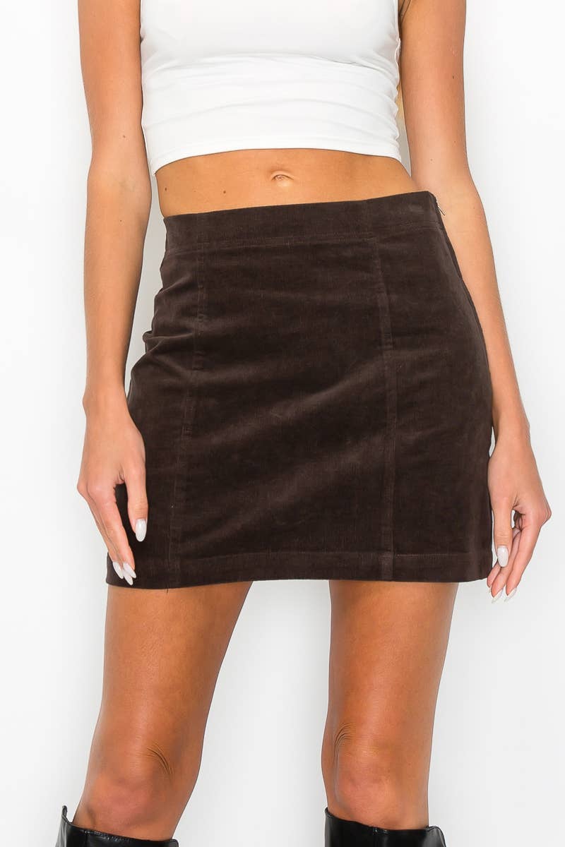 Corduroy mini skirt