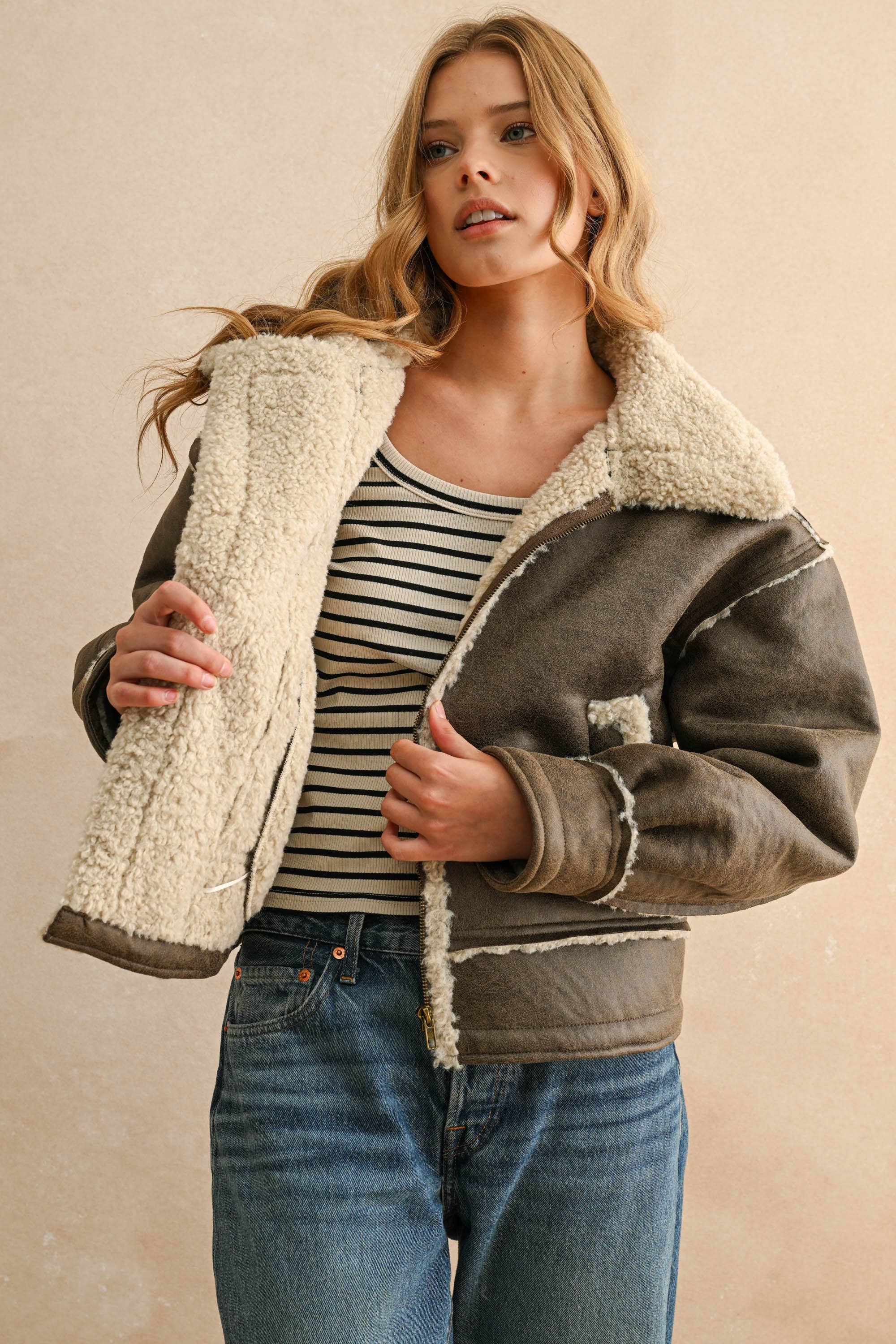 Austin SHERPA LINED PU JACKET