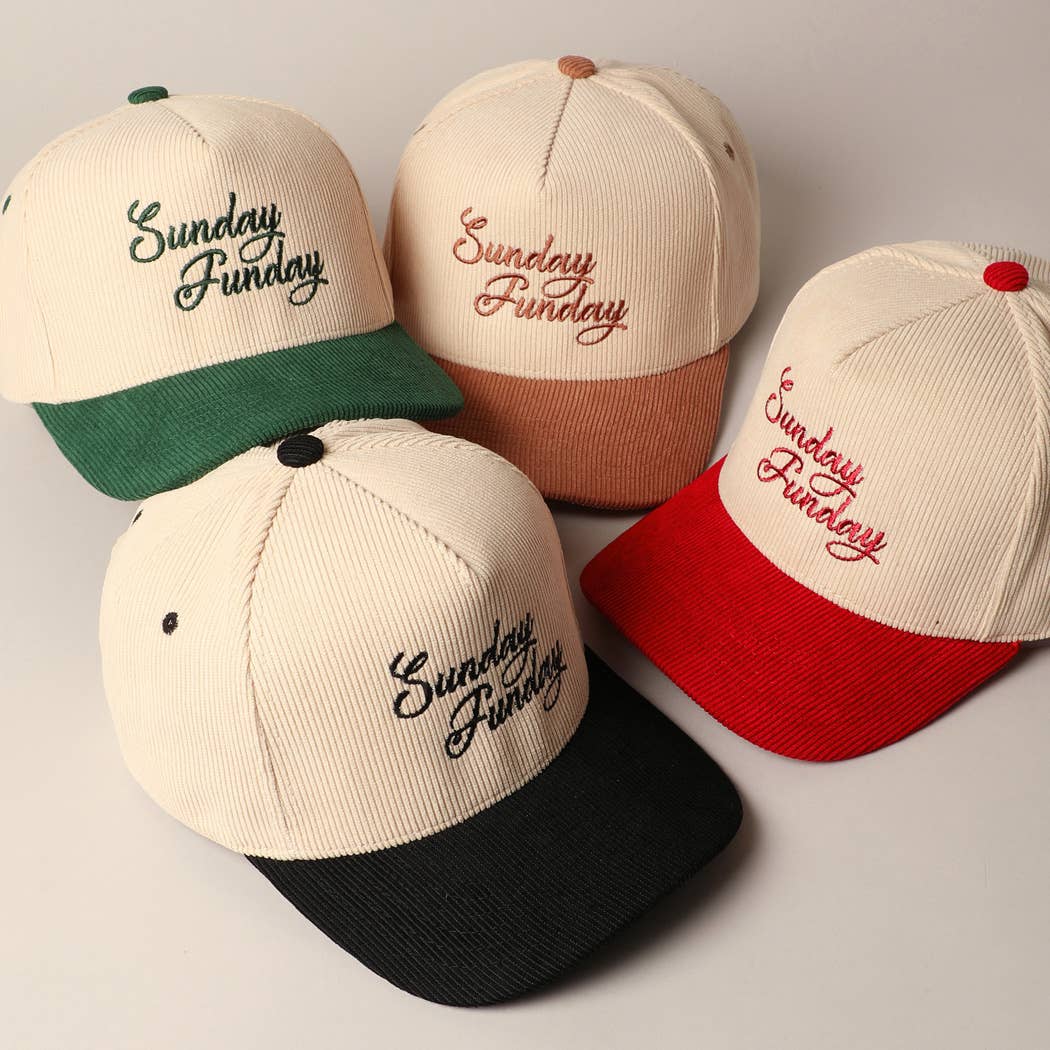 Sunday Funday Corduroy Trucker Baseball Cap