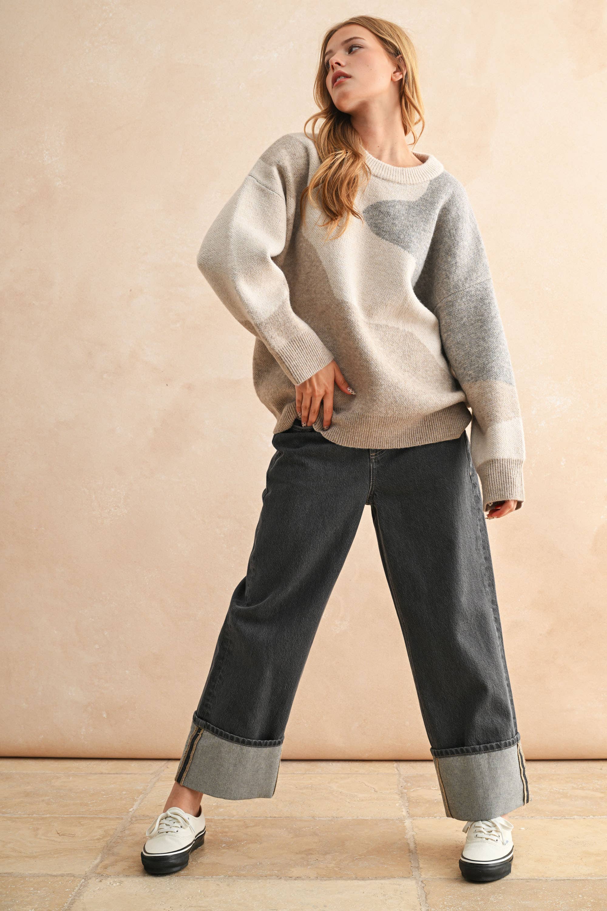 Alex ABSTRACT PATTERN SWEATER TOP