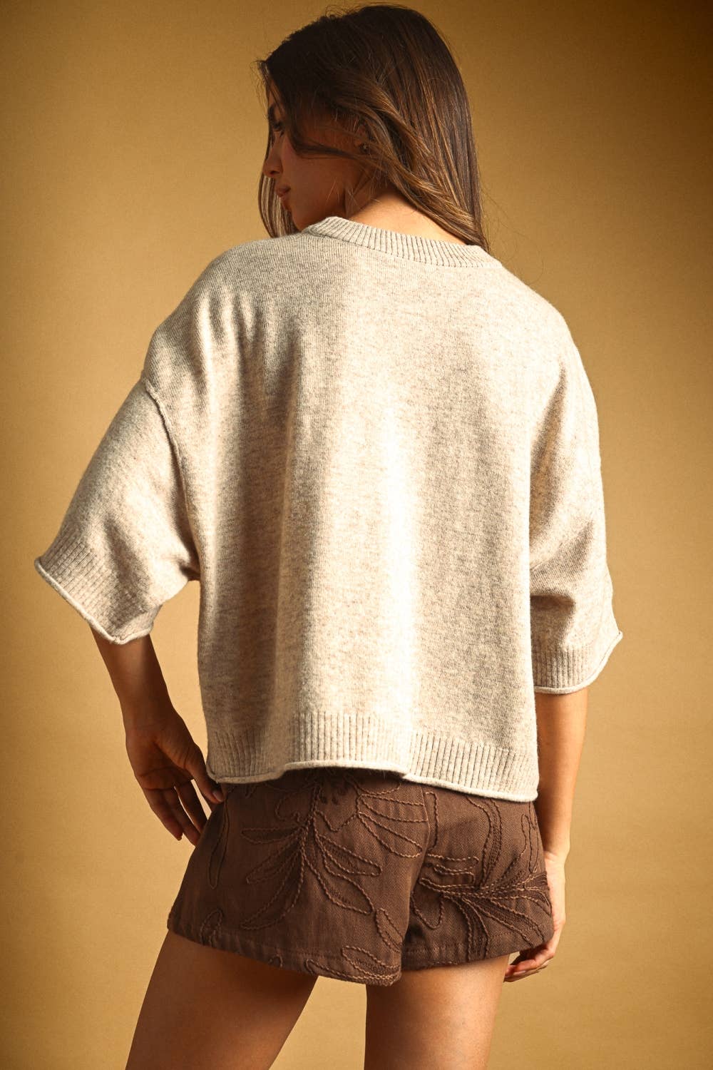 Ember SHORT SLEEVE KNIT CROP TOP