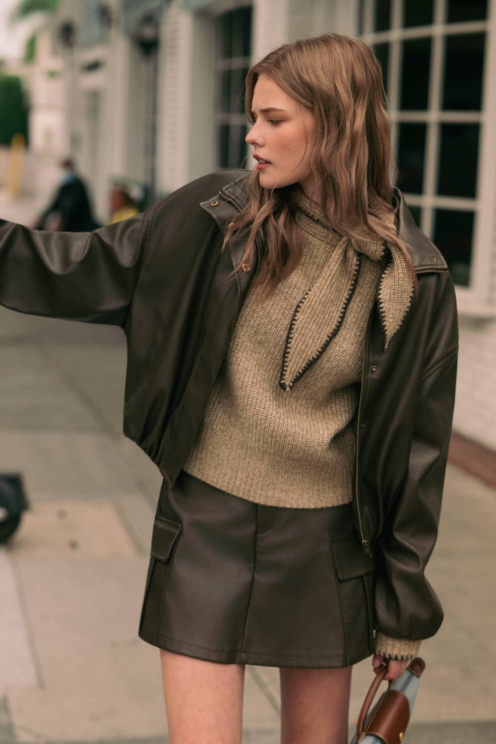 Becca FAUX LEATHER BALLON JACKET