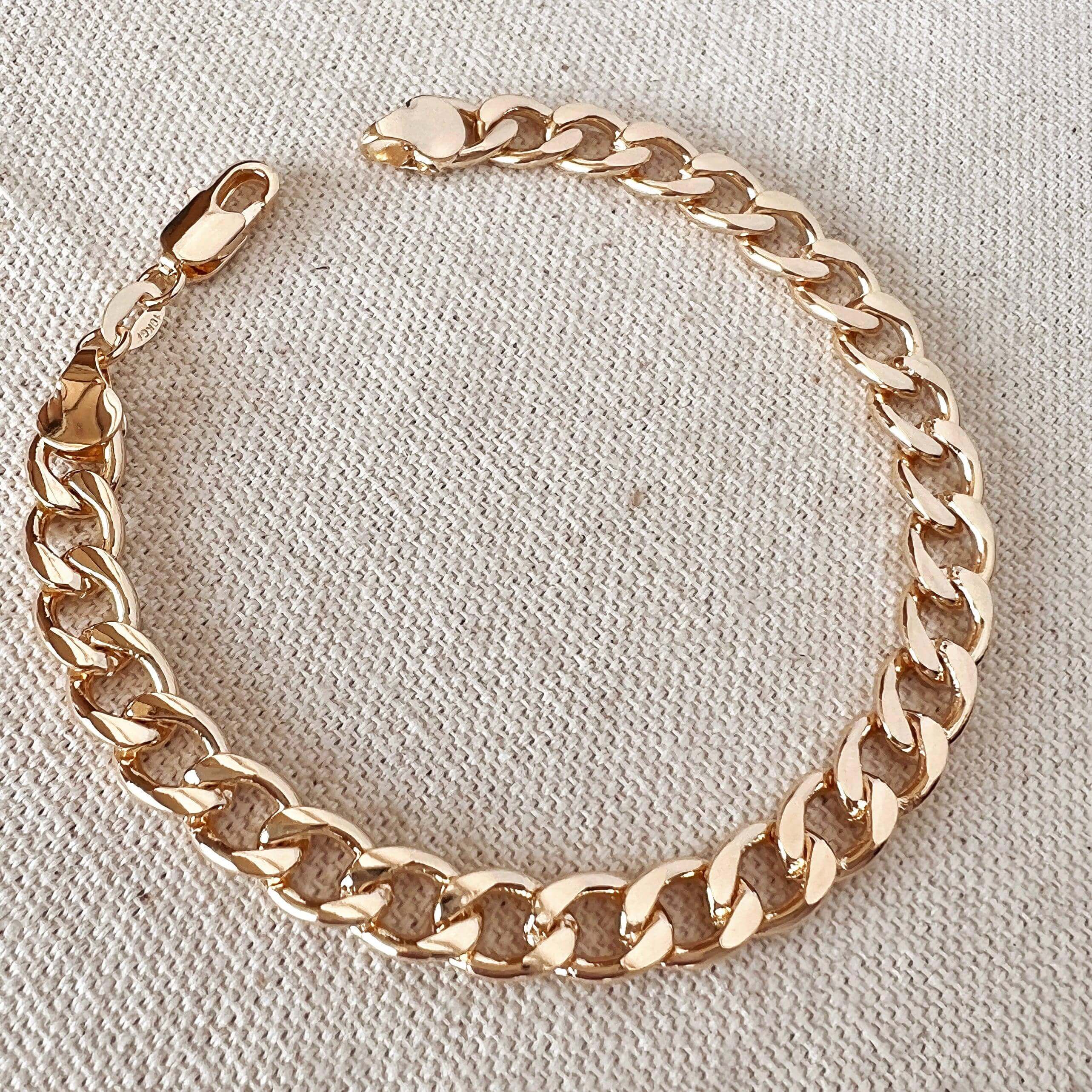 18k Gold Filled Unisex Chunky Cuban Bracelet