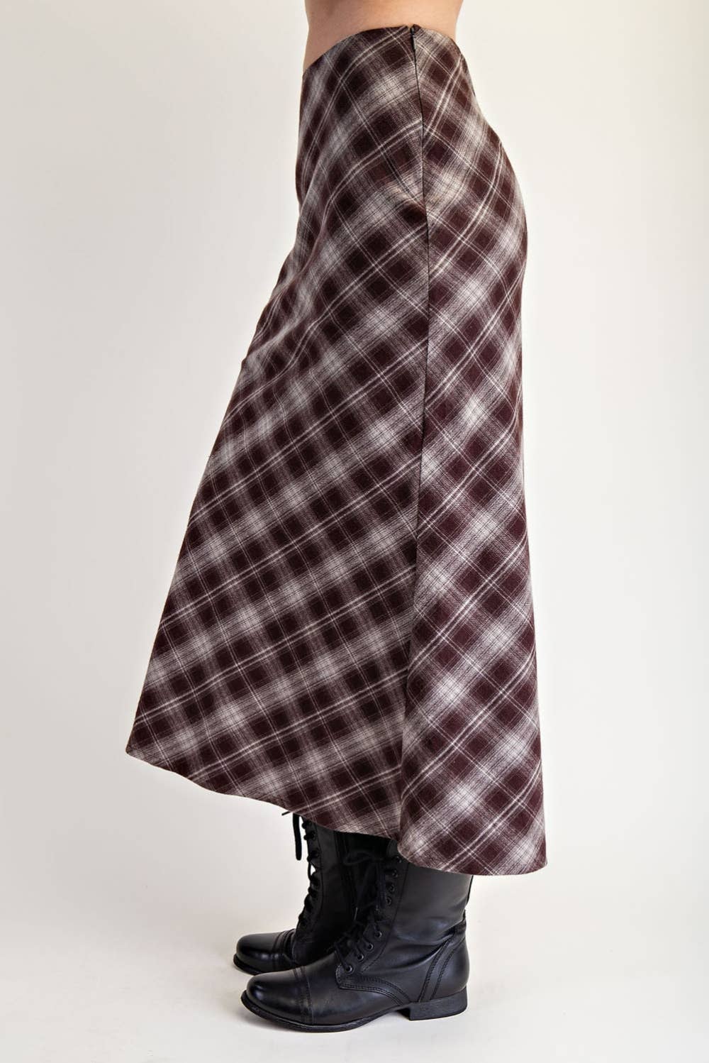 Rachel Plaid Checker Midi Skirt