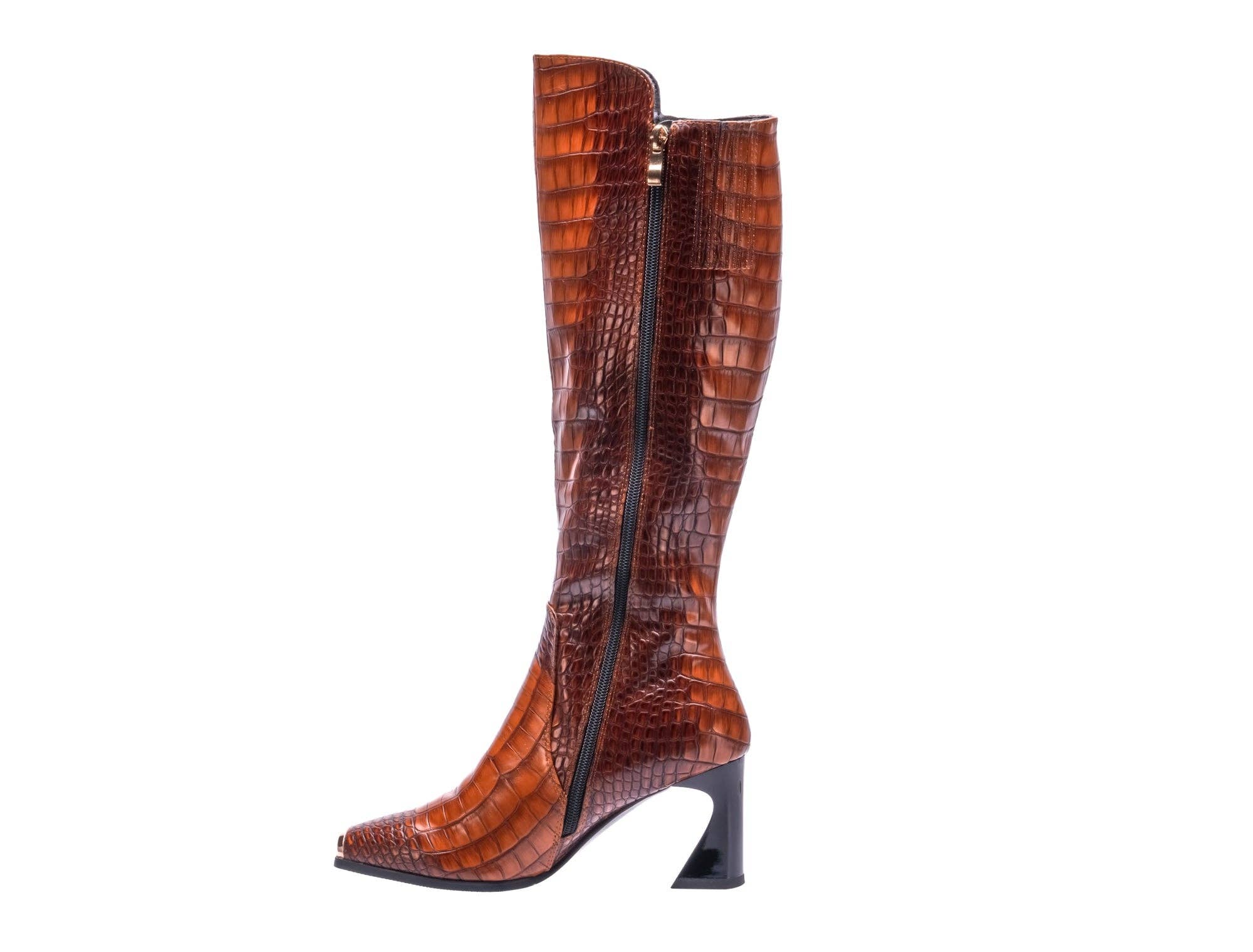 Ninety Union LONDON Tall Croco-Printed High Heel Boot