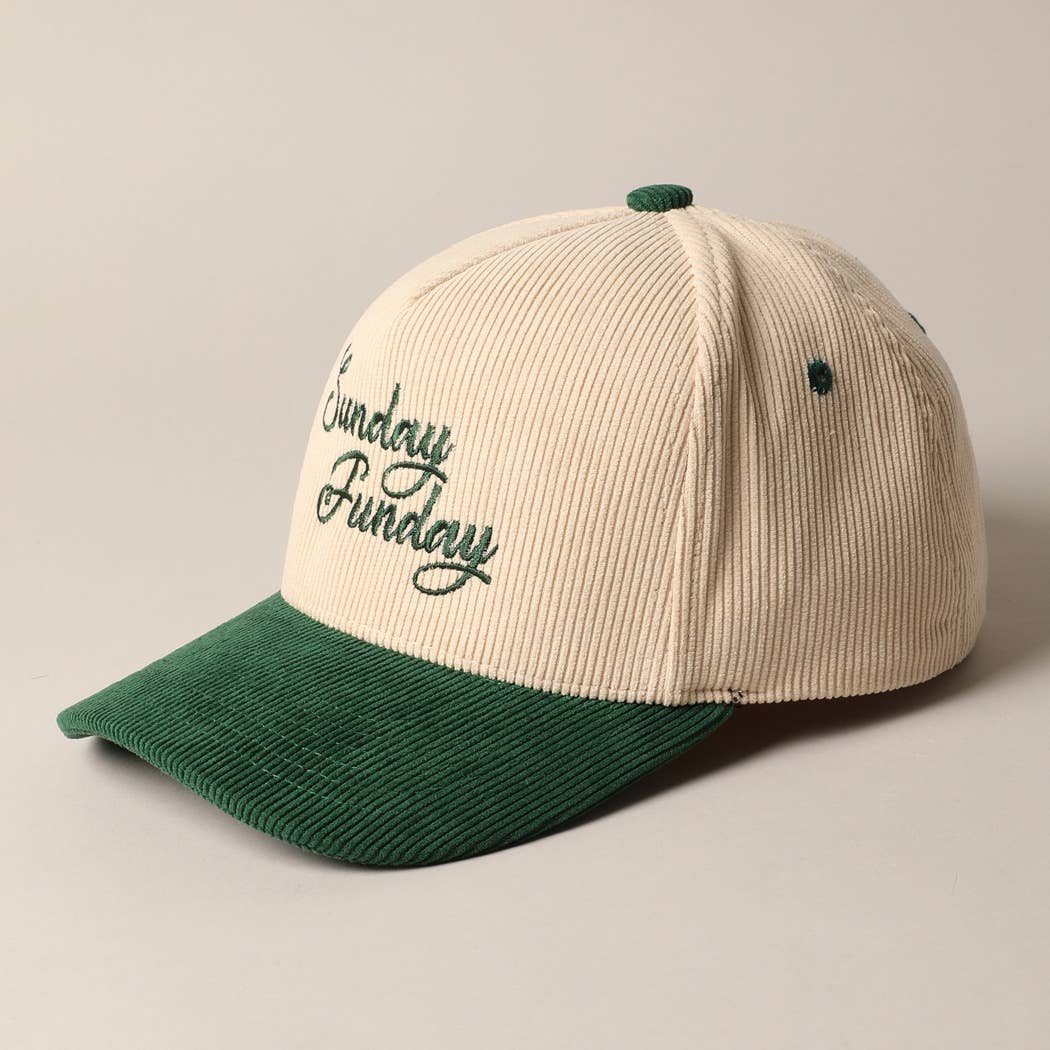 Sunday Funday Corduroy Trucker Baseball Cap
