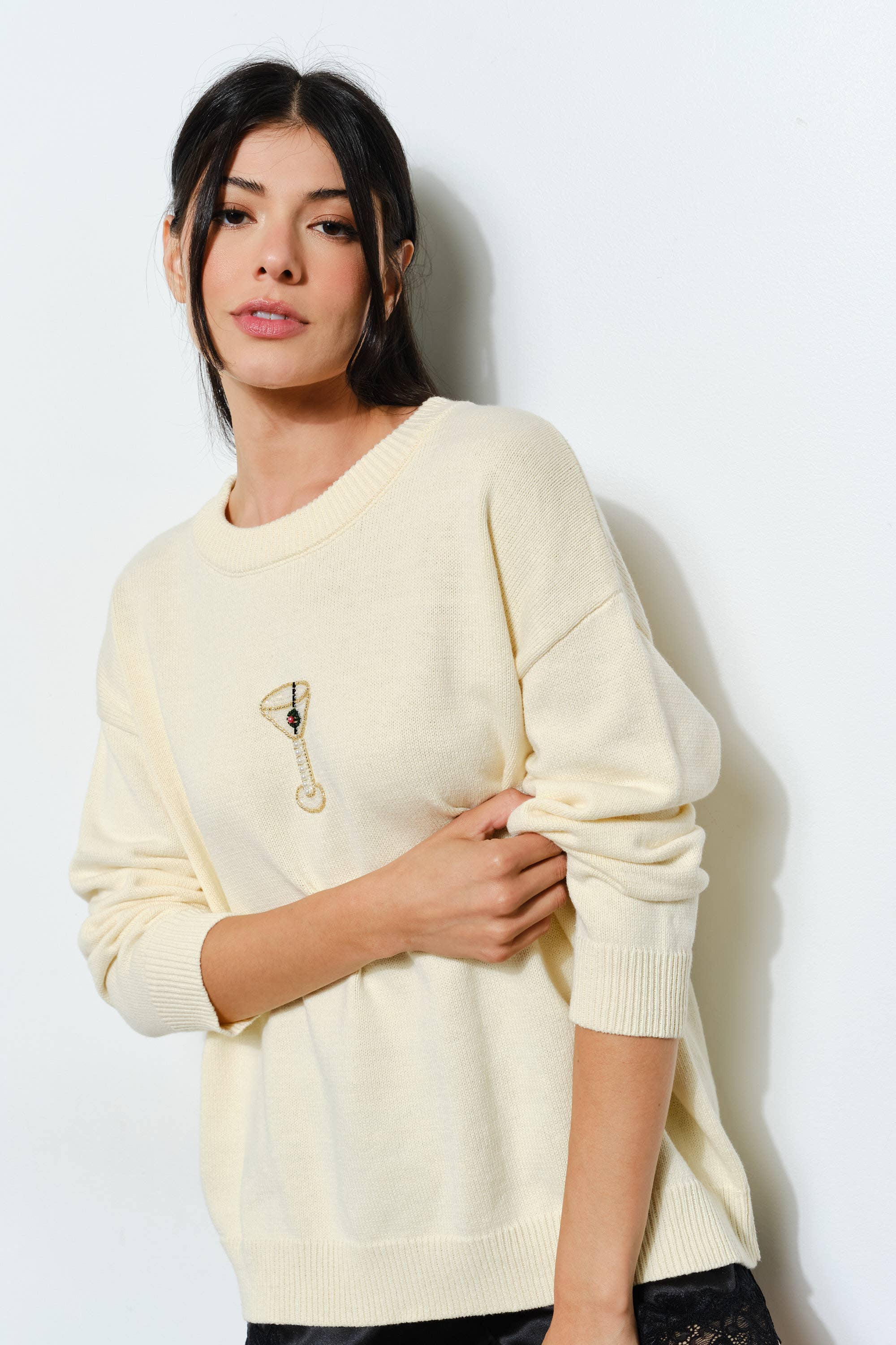 SORA MARTINI BEAD SWEATER