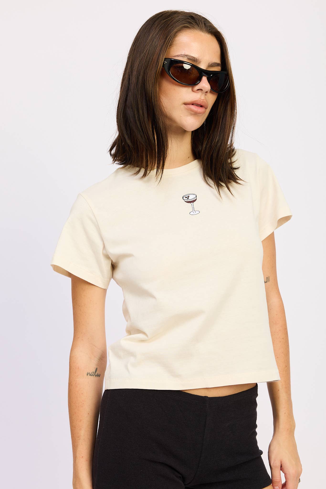 EXPRESSO MARTINI EMBROIDERED BABY TEE