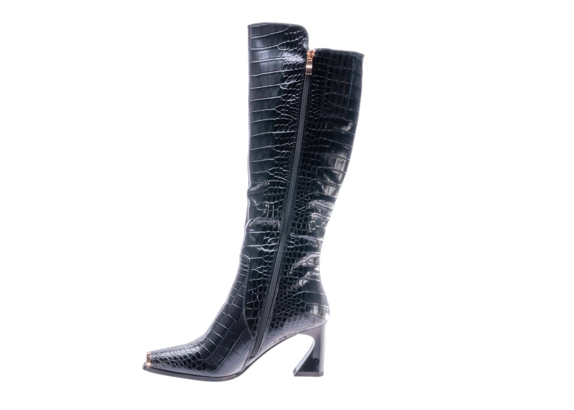 Ninety Union LONDON Tall Croco-Printed High Heel Boot