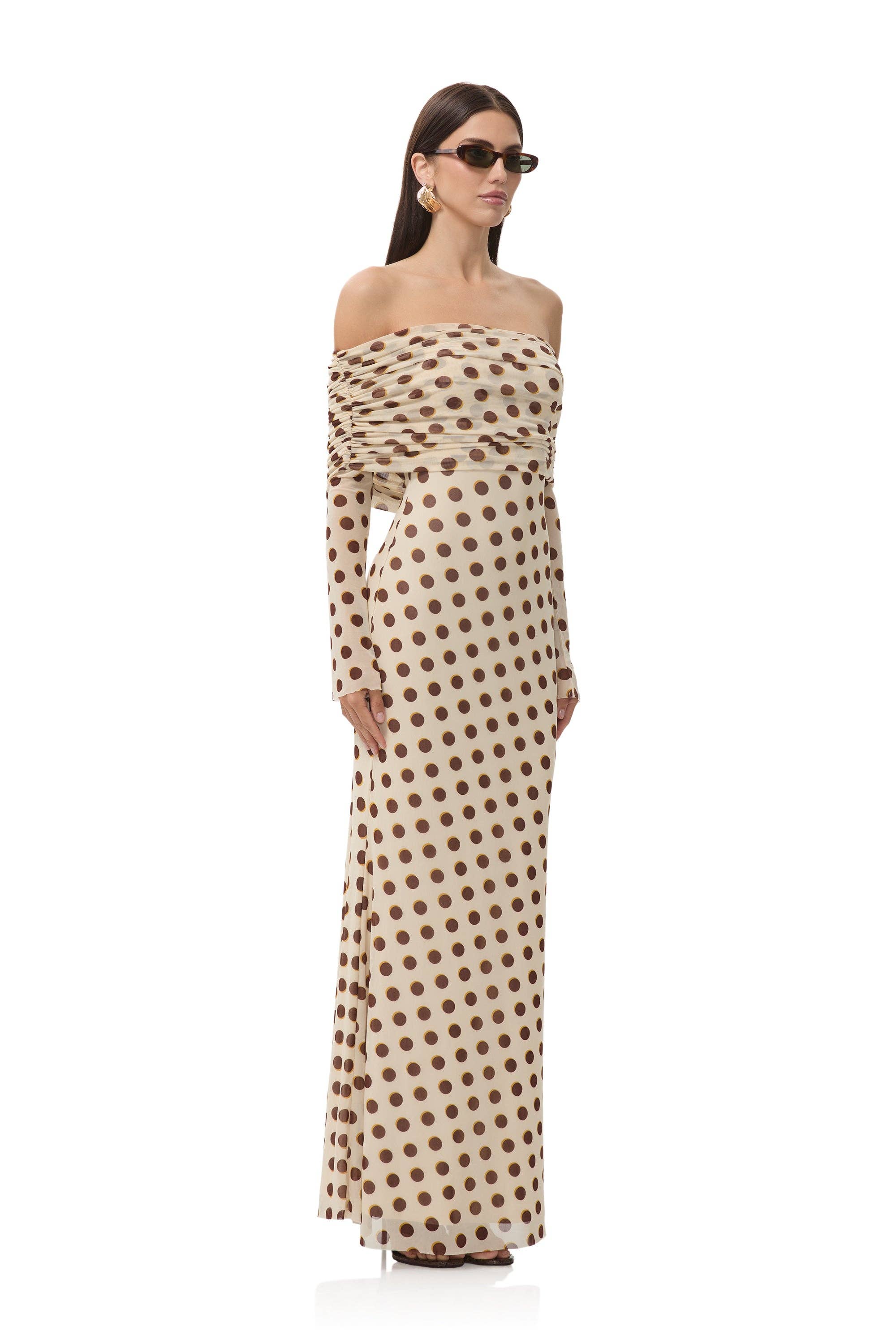 Thelma Dress - Gold Halo Dot
