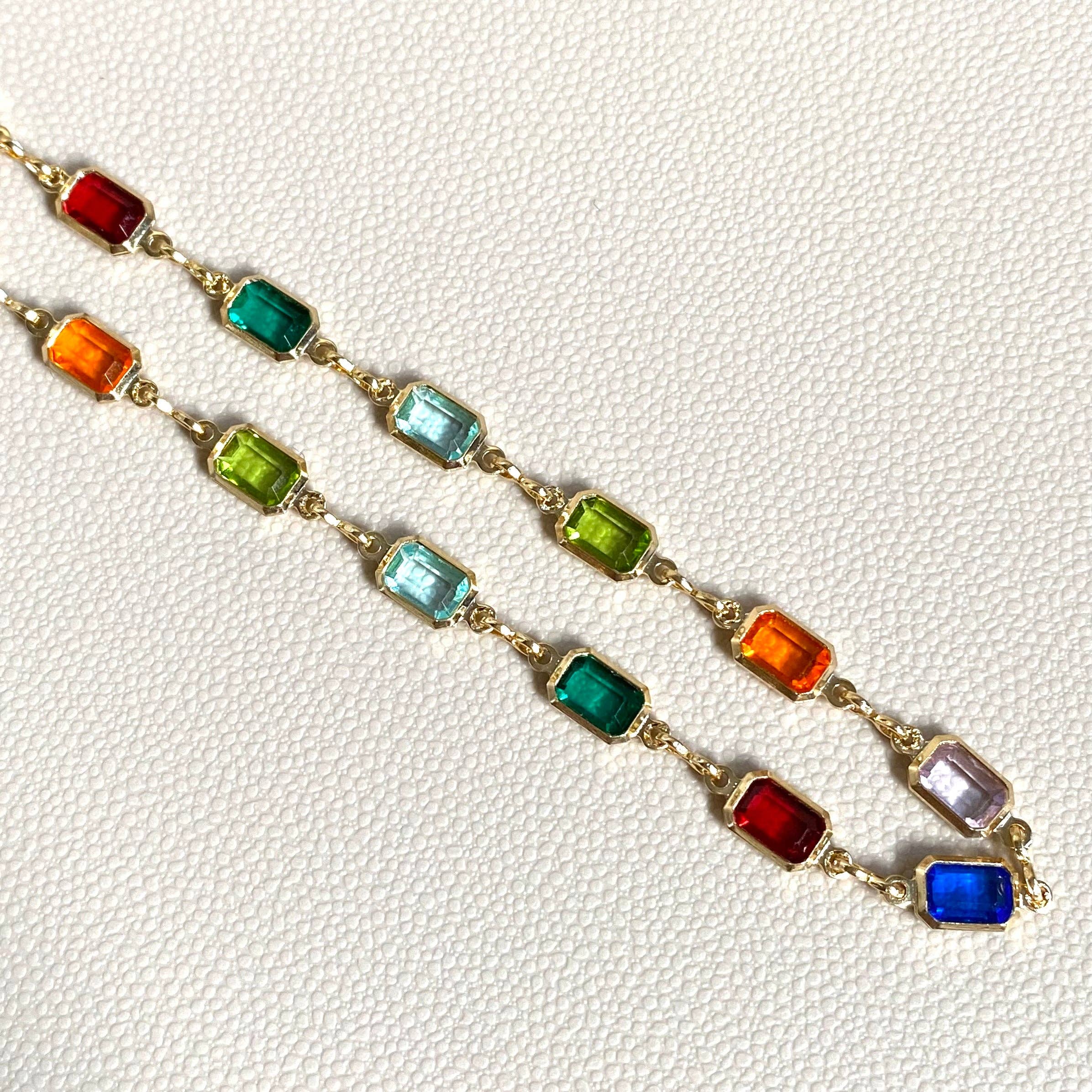 18k Gold Filled Multicolor Necklace
