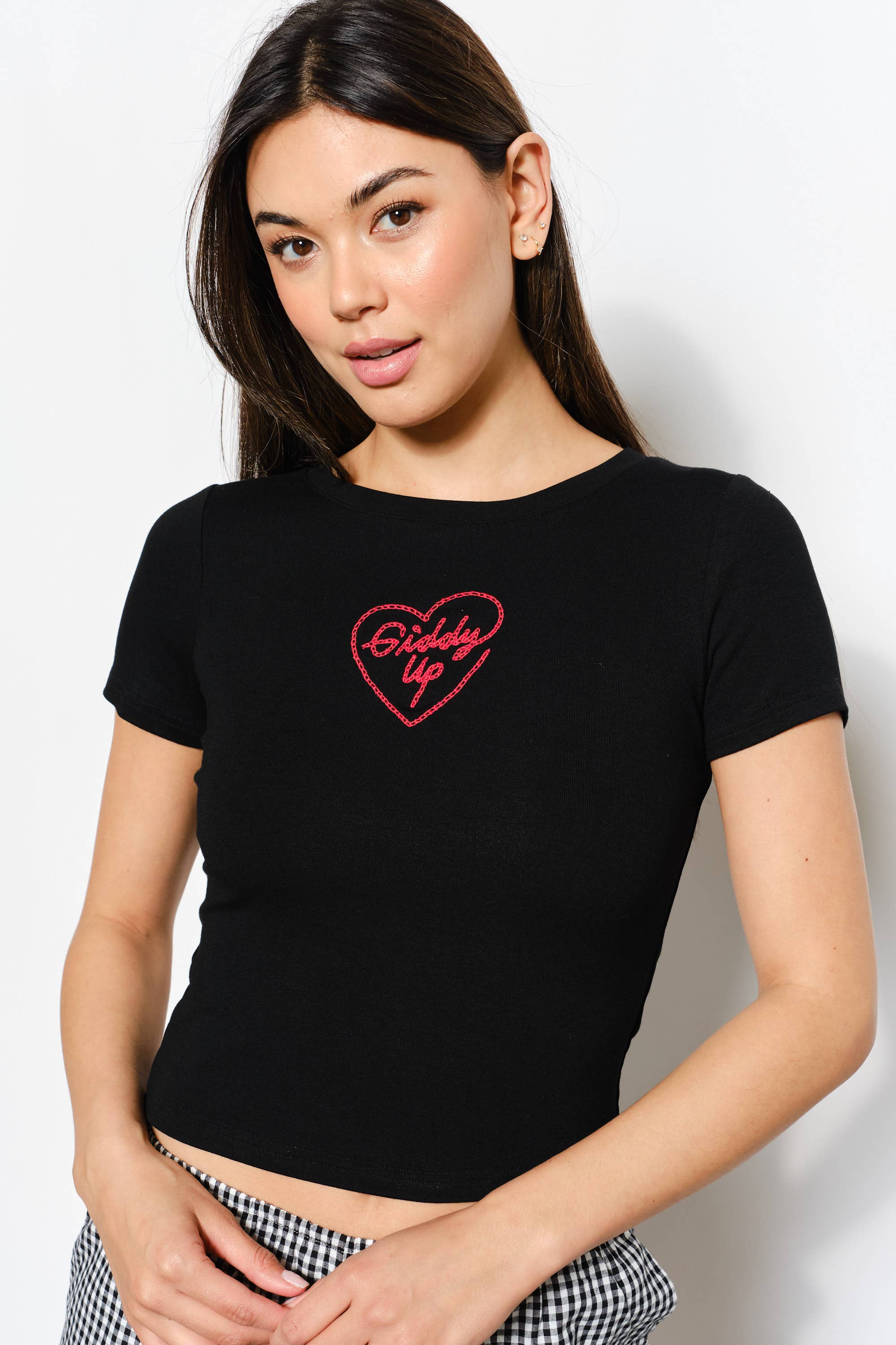 EMBROIDERED GIDDY UP TEE