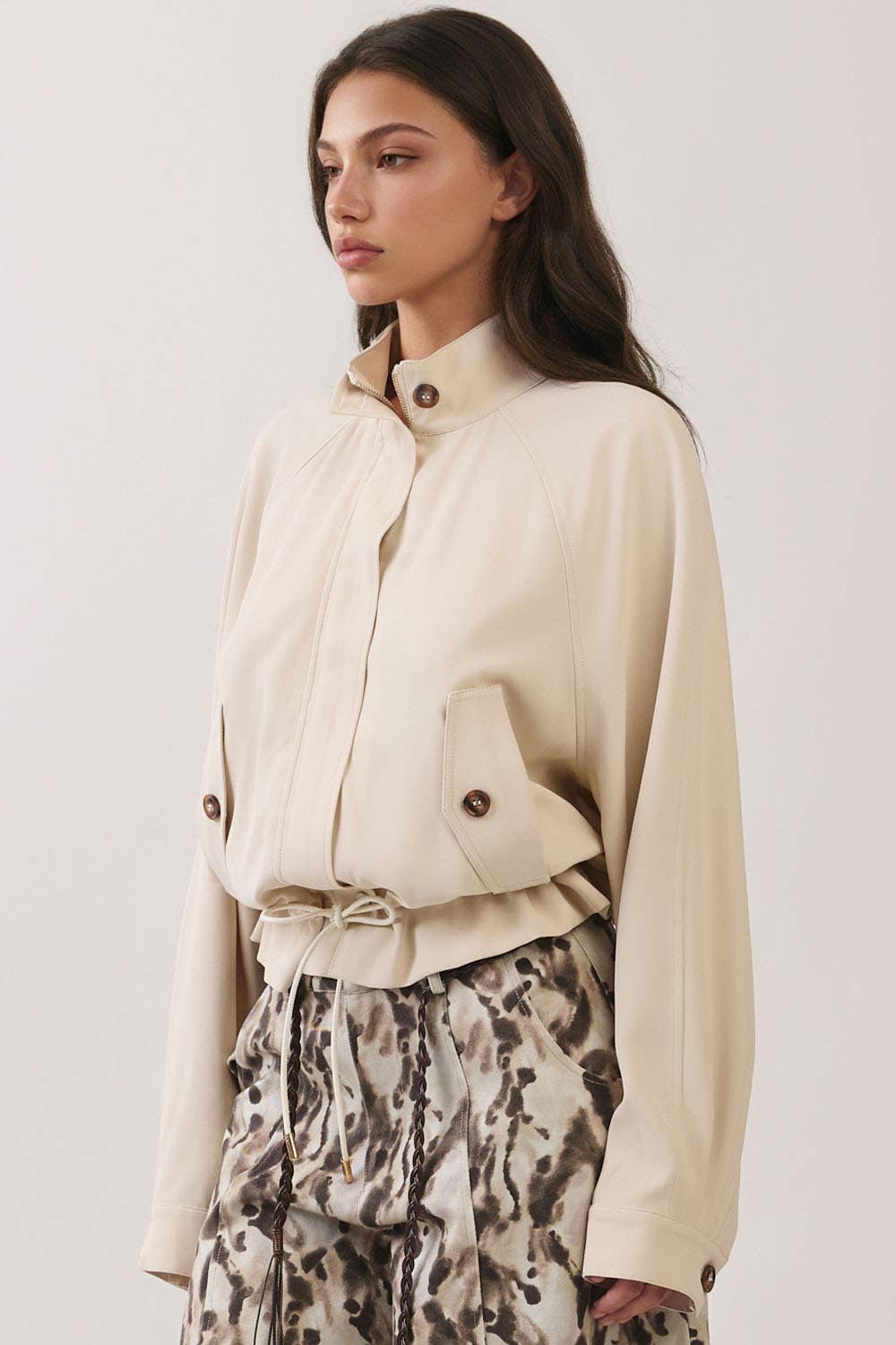 Mimi Drawstring Hem Utility Jacket