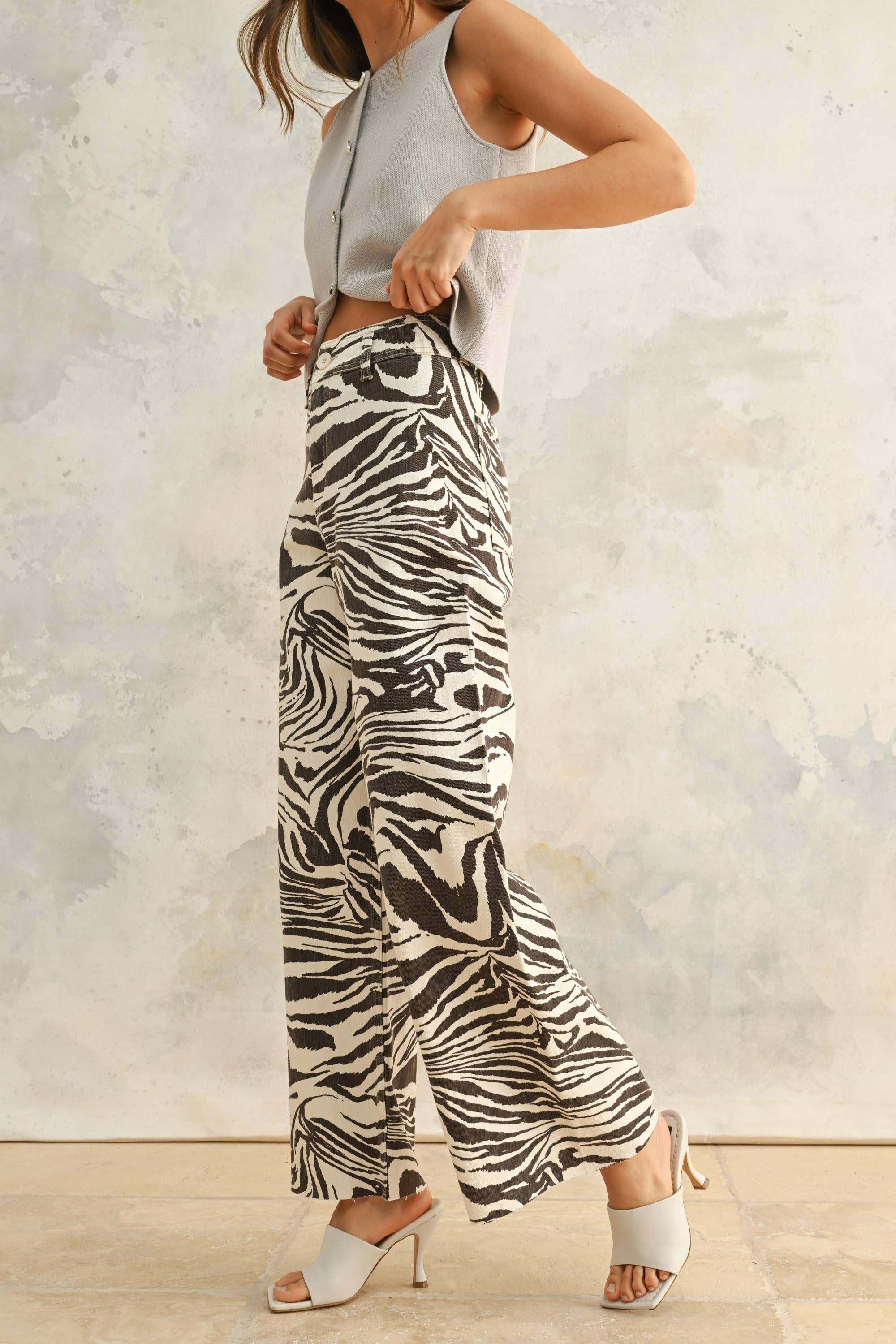 Miya ZEBRA PRINT STRETCH PANTS