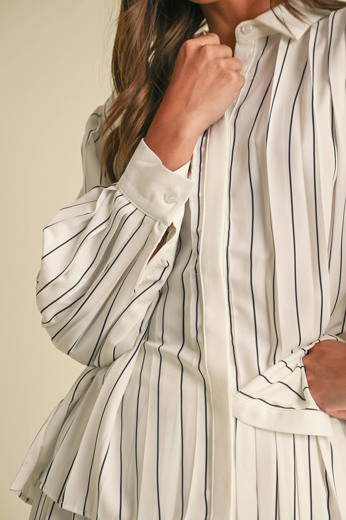 Imara Pleated Stripe Shirt