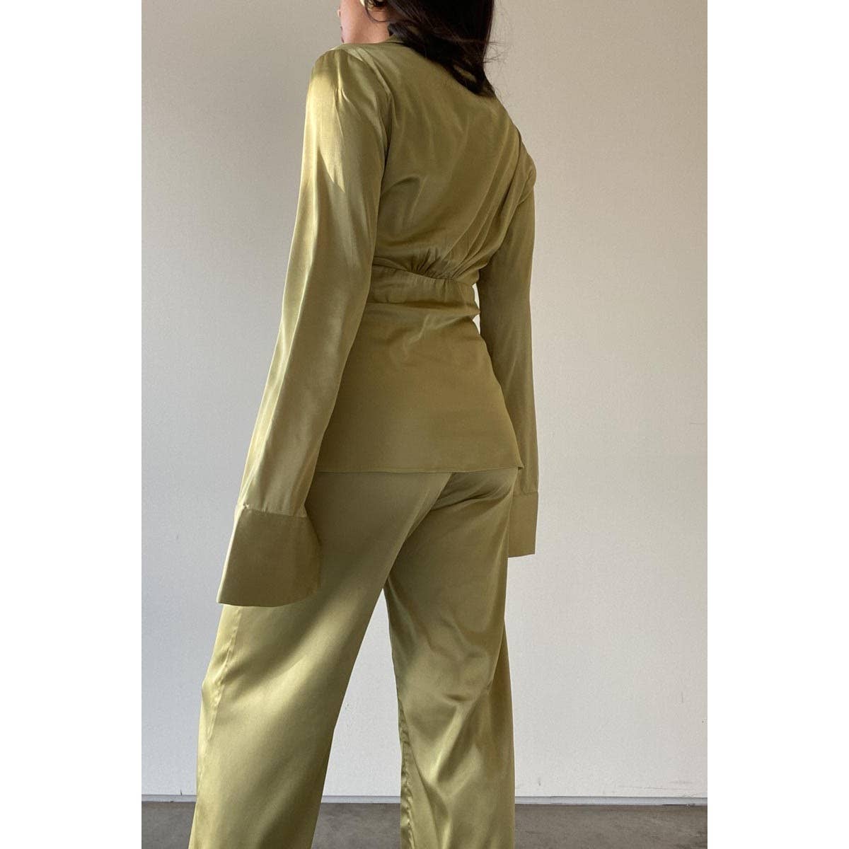 SATIN SHIRT PANTS SET