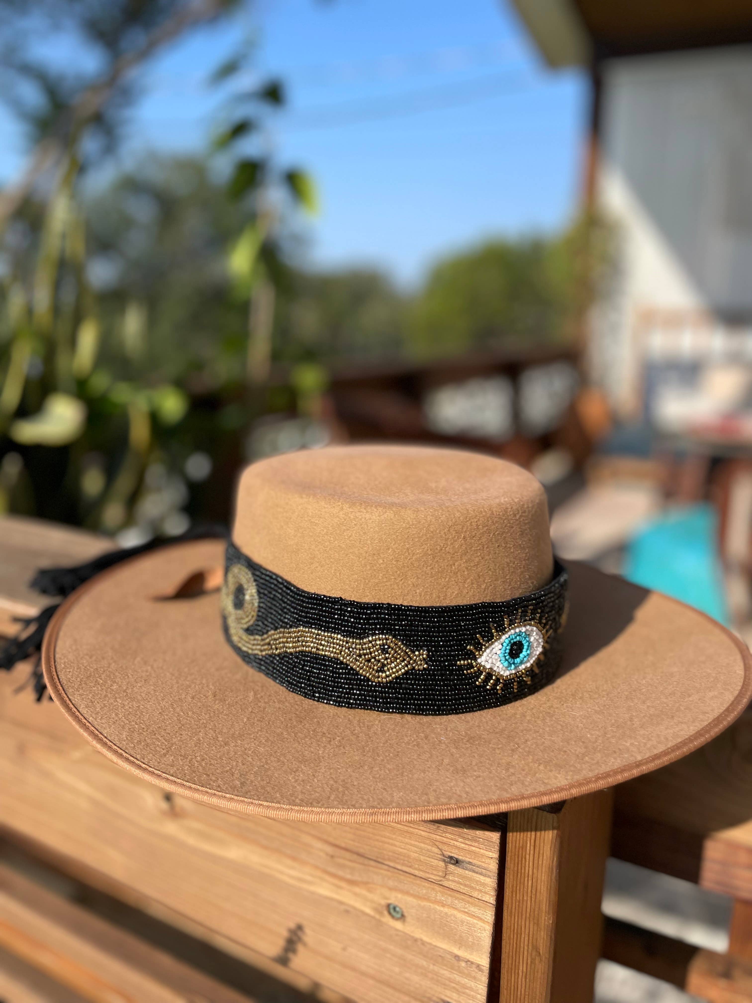 evil eye snake hat band or belt