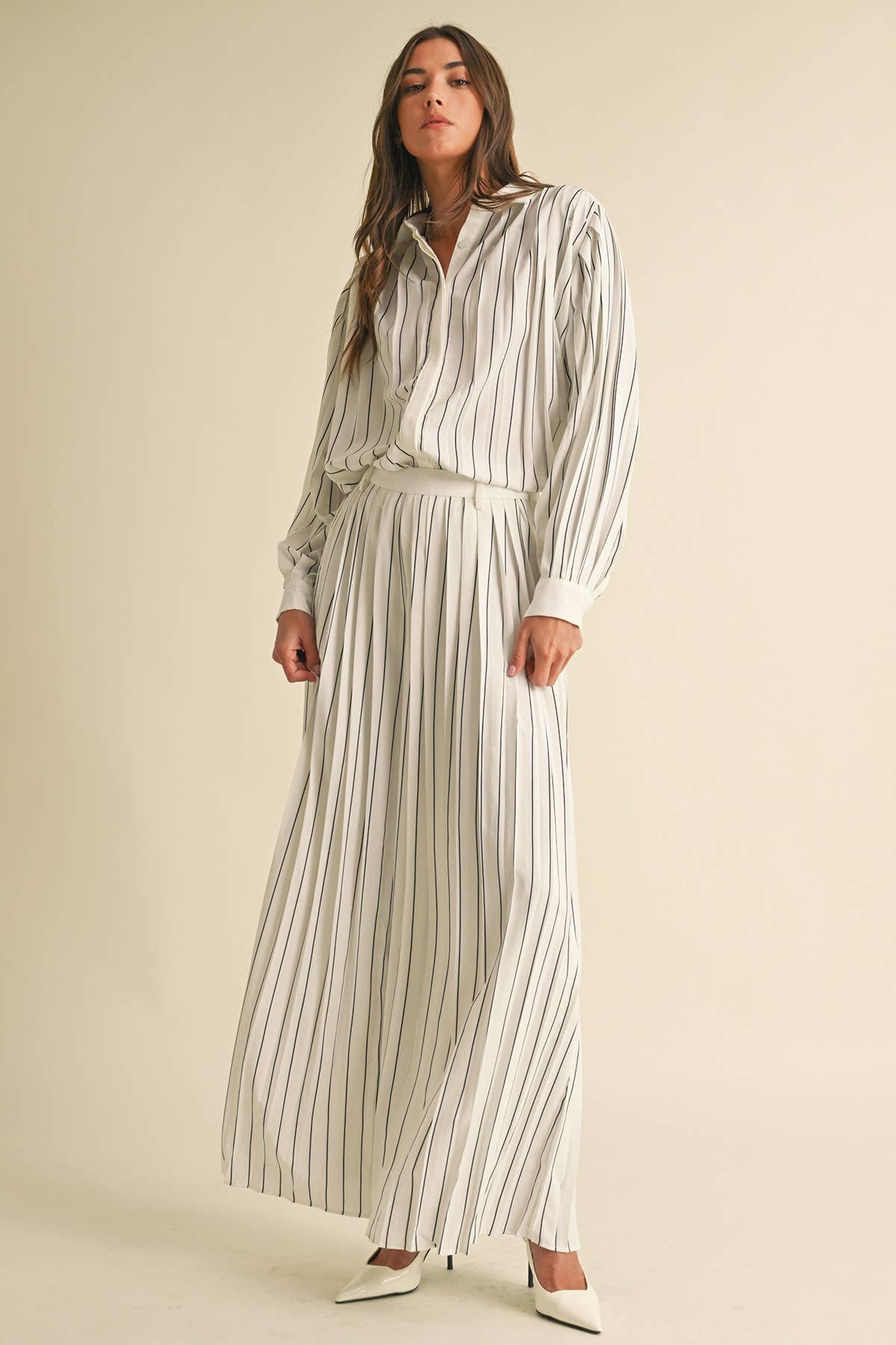 Imara Pleated stripe Pants